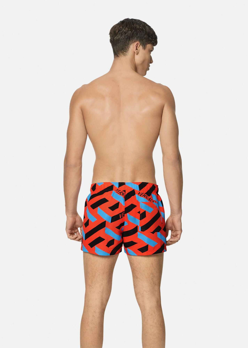 Greca Signature Print Short Swim Shorts 3