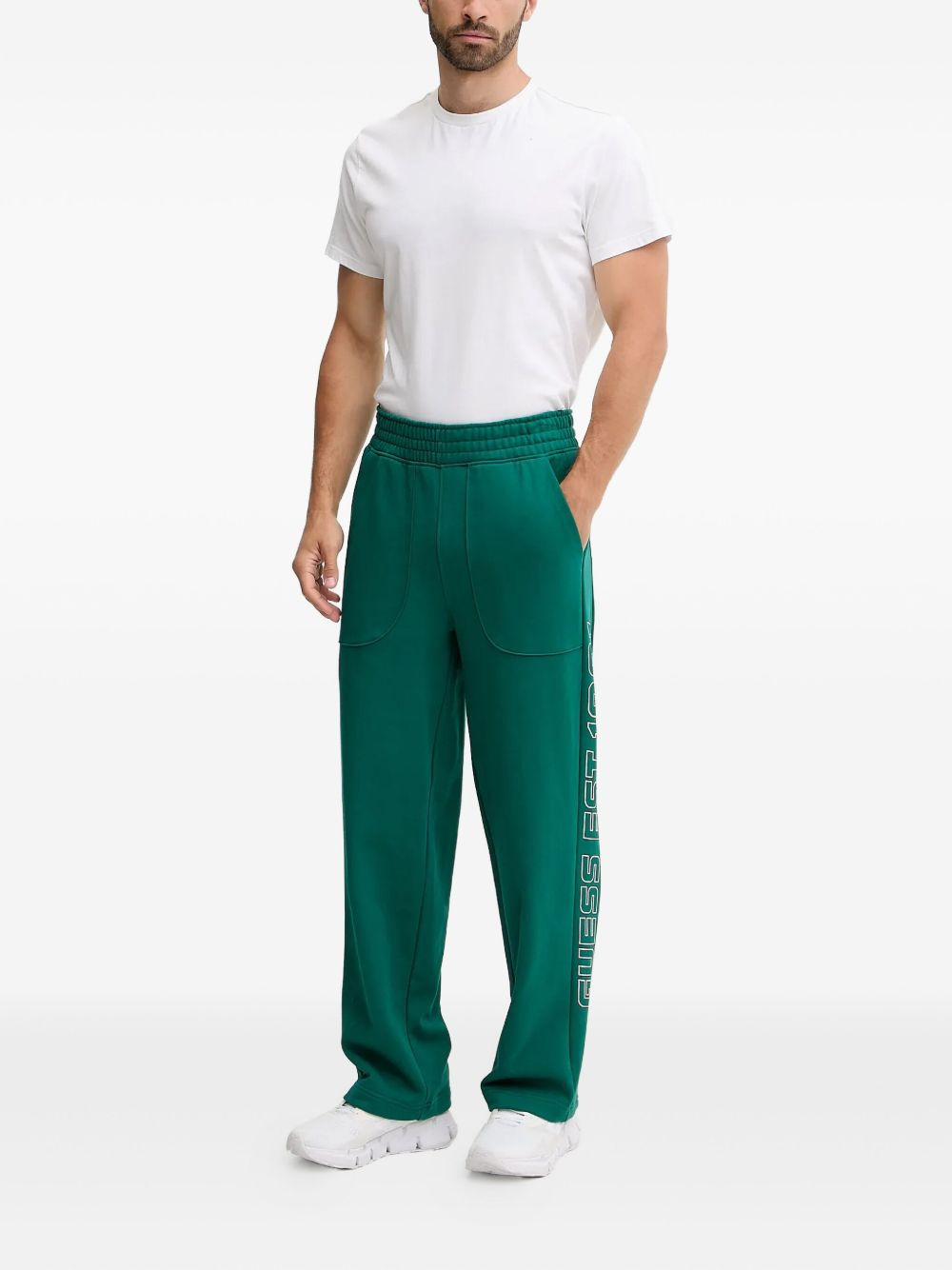 logo-detail panelled trousers - 2