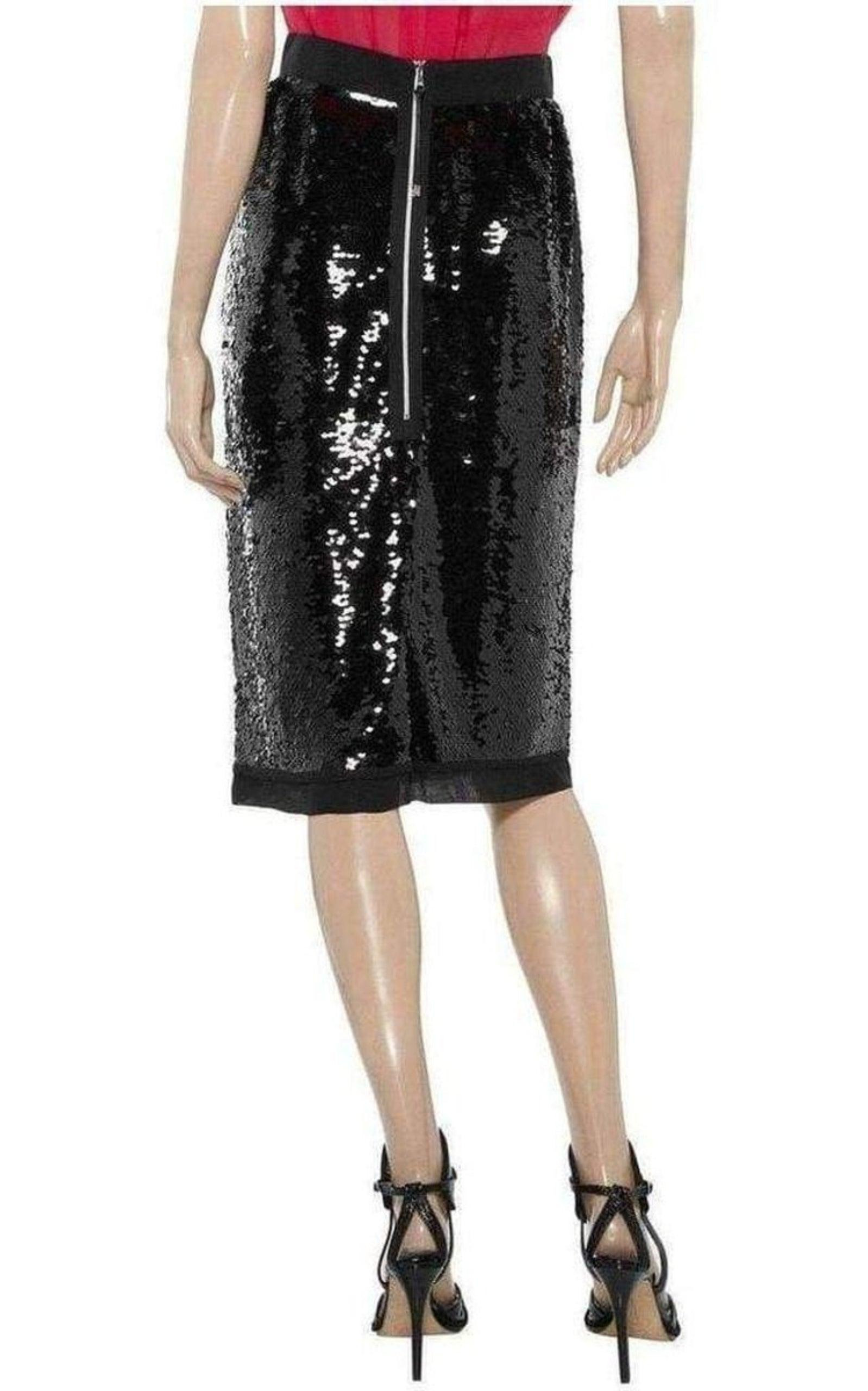 Sequin-Embellished Pencil Skirt - 4