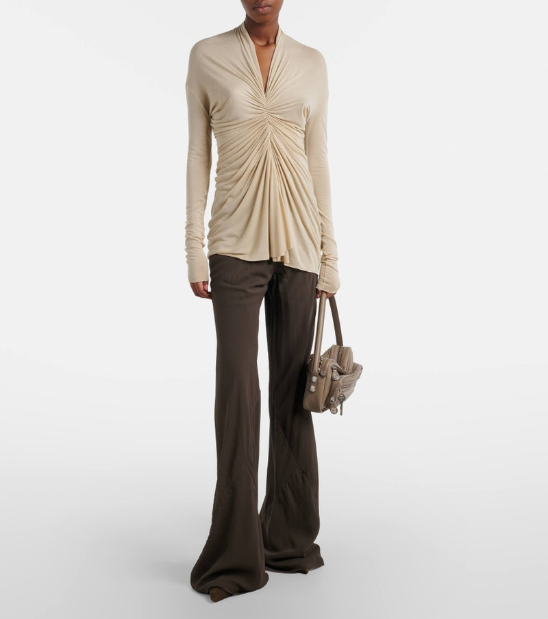 Rick Owens Silk charmeuse wide-leg pants outlook