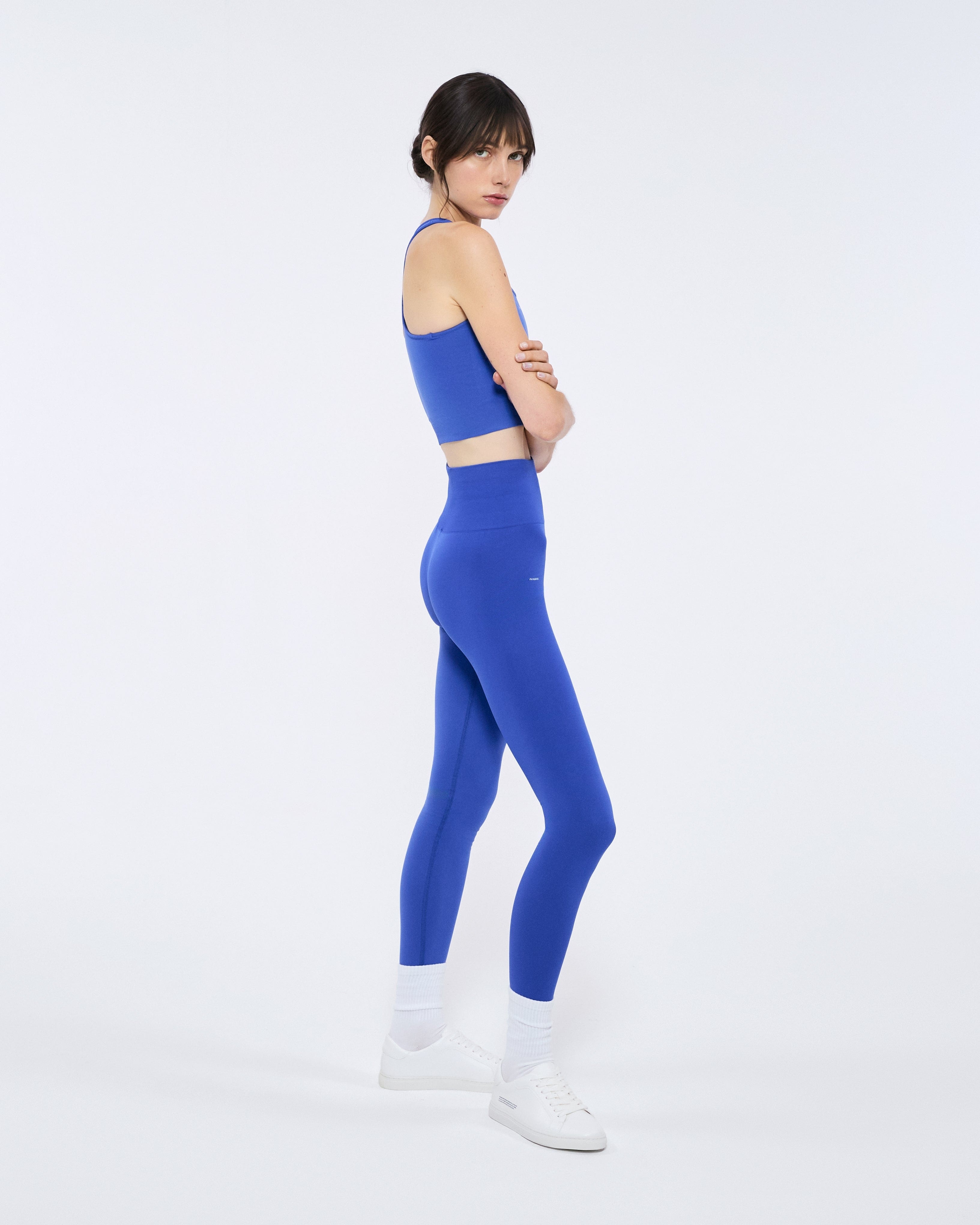 Womens Plant-Stretch Compressive Leggings - Gaia Blue - 7