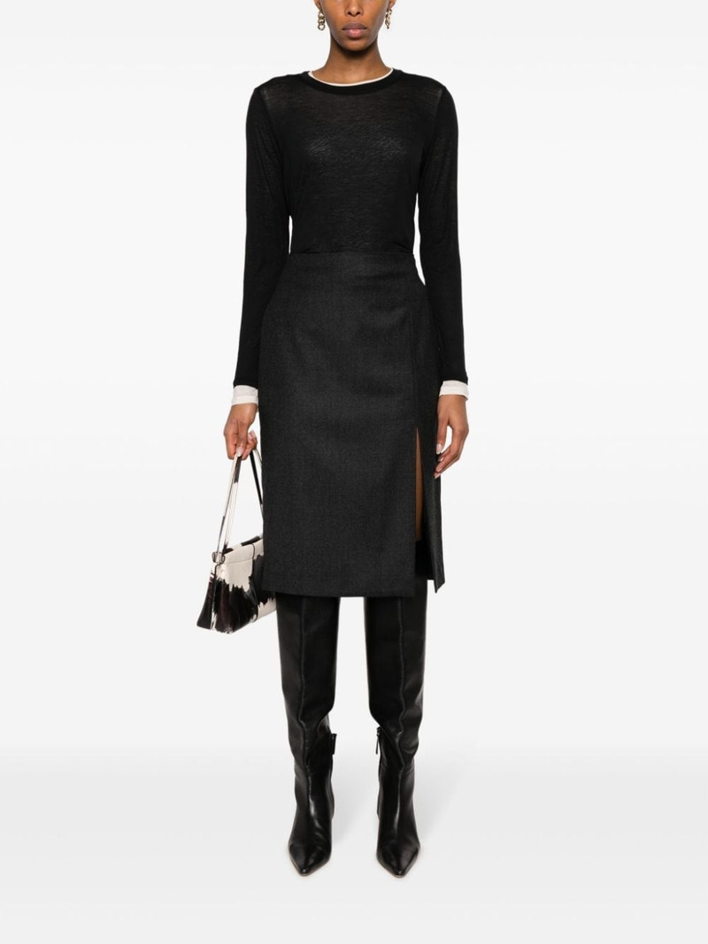 Theory high-waisted virgin wool skirt outlook