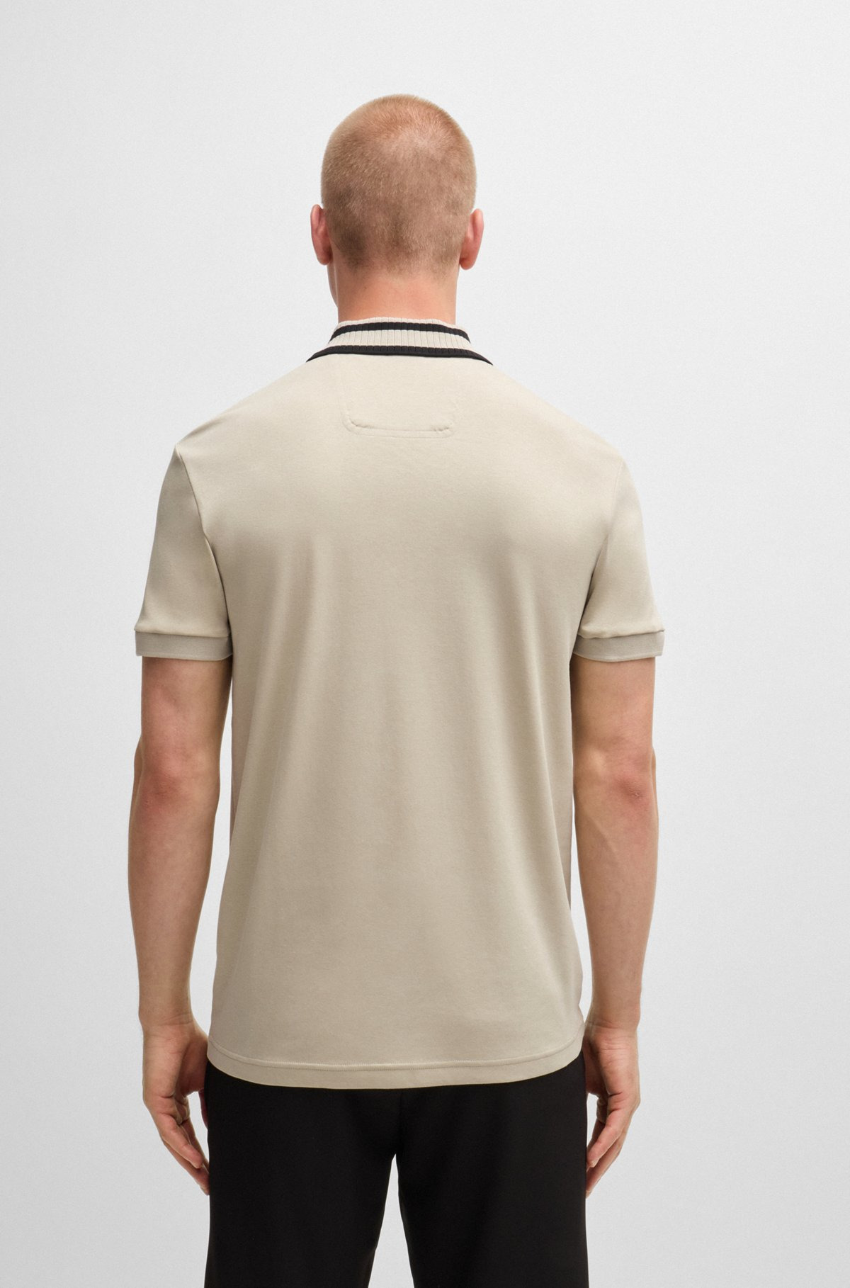 INTERLOCK-COTTON POLO SHIRT WITH LOGO DETAIL - 5