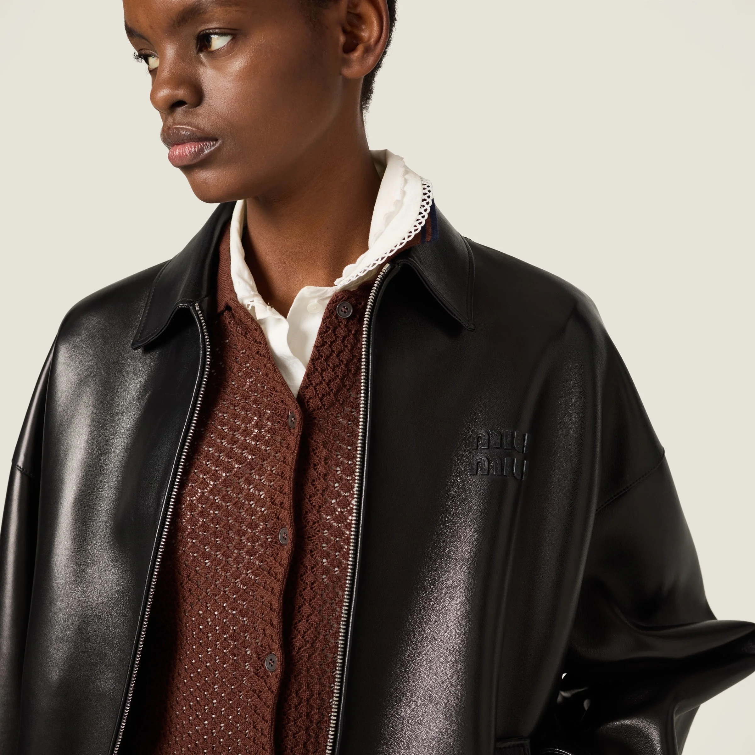 Miu Miu Plongé nappa leather jacket | REVERSIBLE