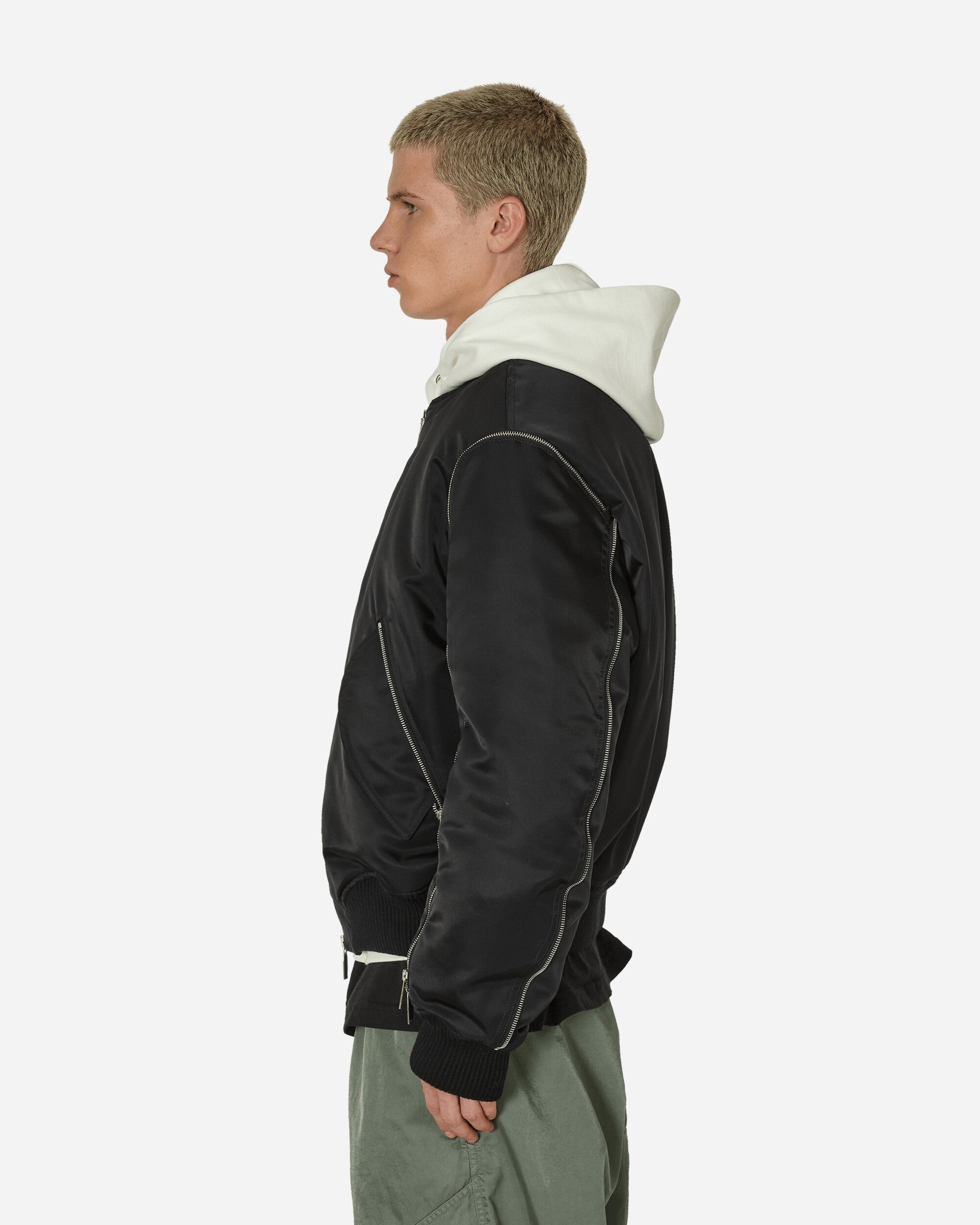 Arrow Embroidered Zip Bomber Jacket Black - 2