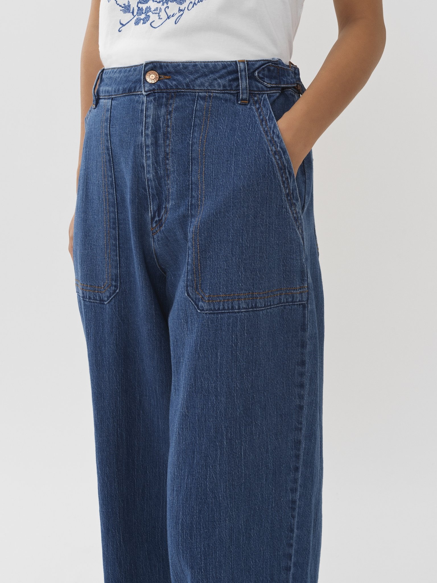 WIDE DENIM PANTS - 2