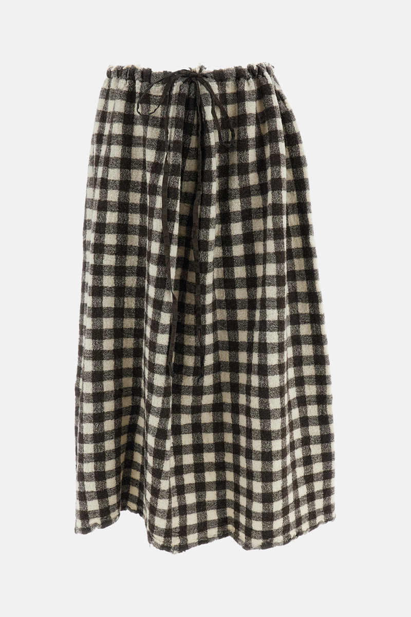 COULISSE GATHERED MIDI SKIRT WITH WORN-EDGE WASH 1