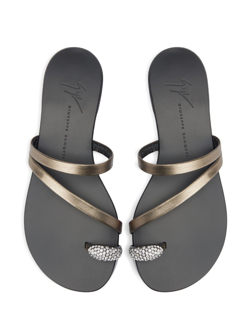 Febe crystal-embellished leather sandals - 3