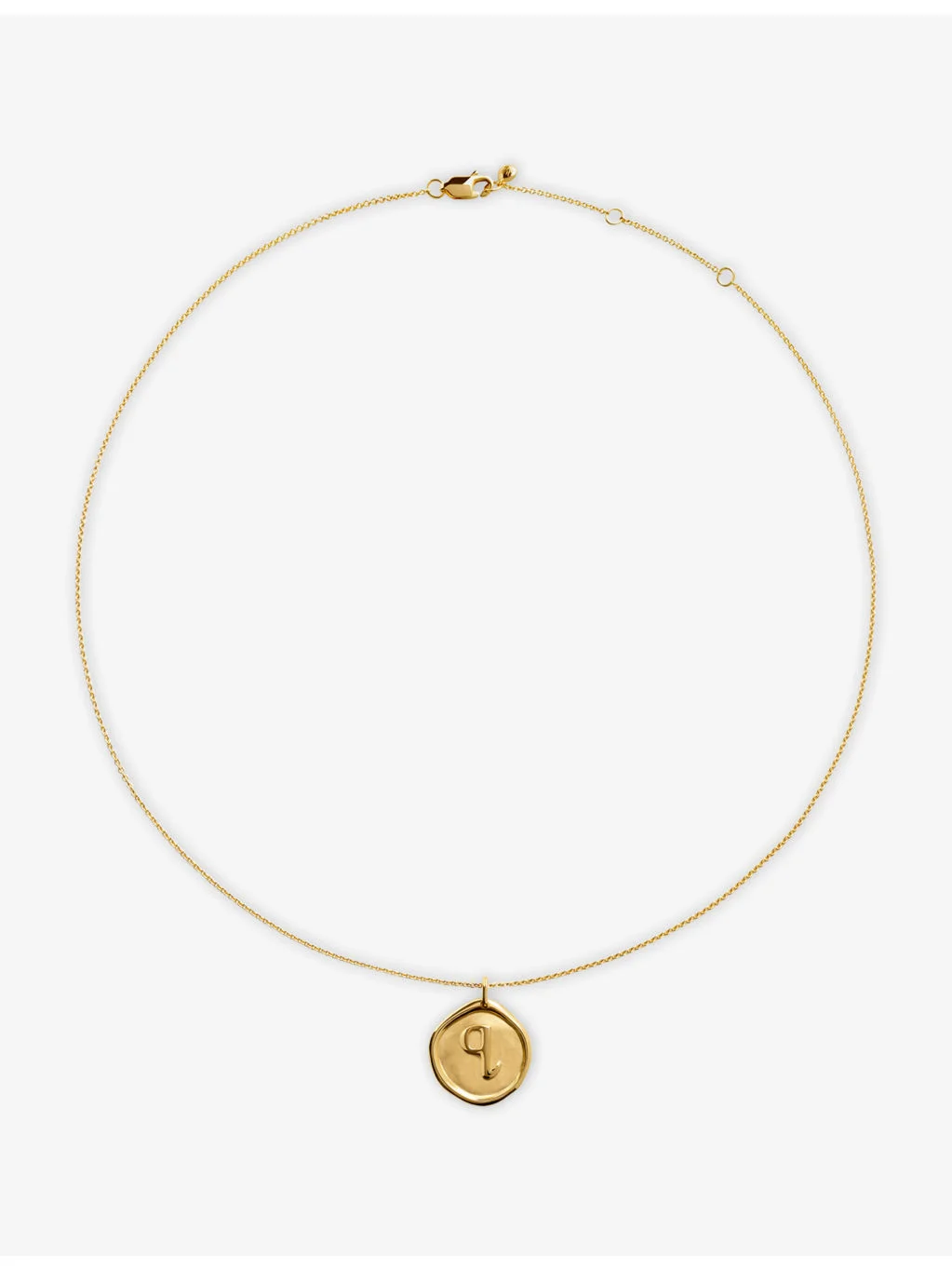 Initial Q Stamp 18ct Yellow Gold Vermeil Chain Necklace - 1