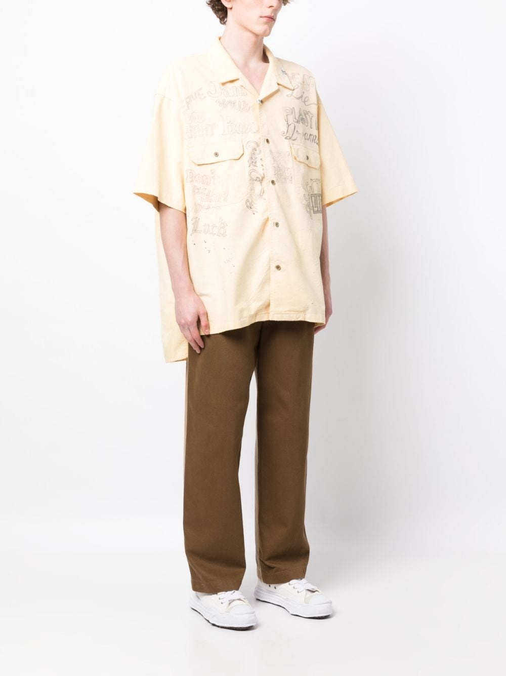 graphic-print short-sleeved cotton shirt - 3