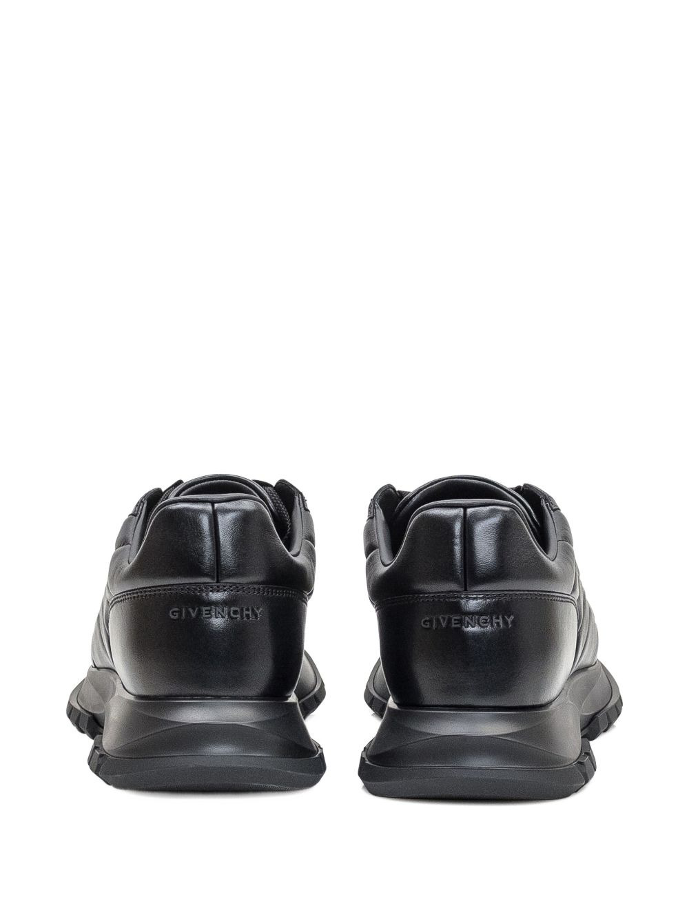 quilted-pattern leather sneakers - 4