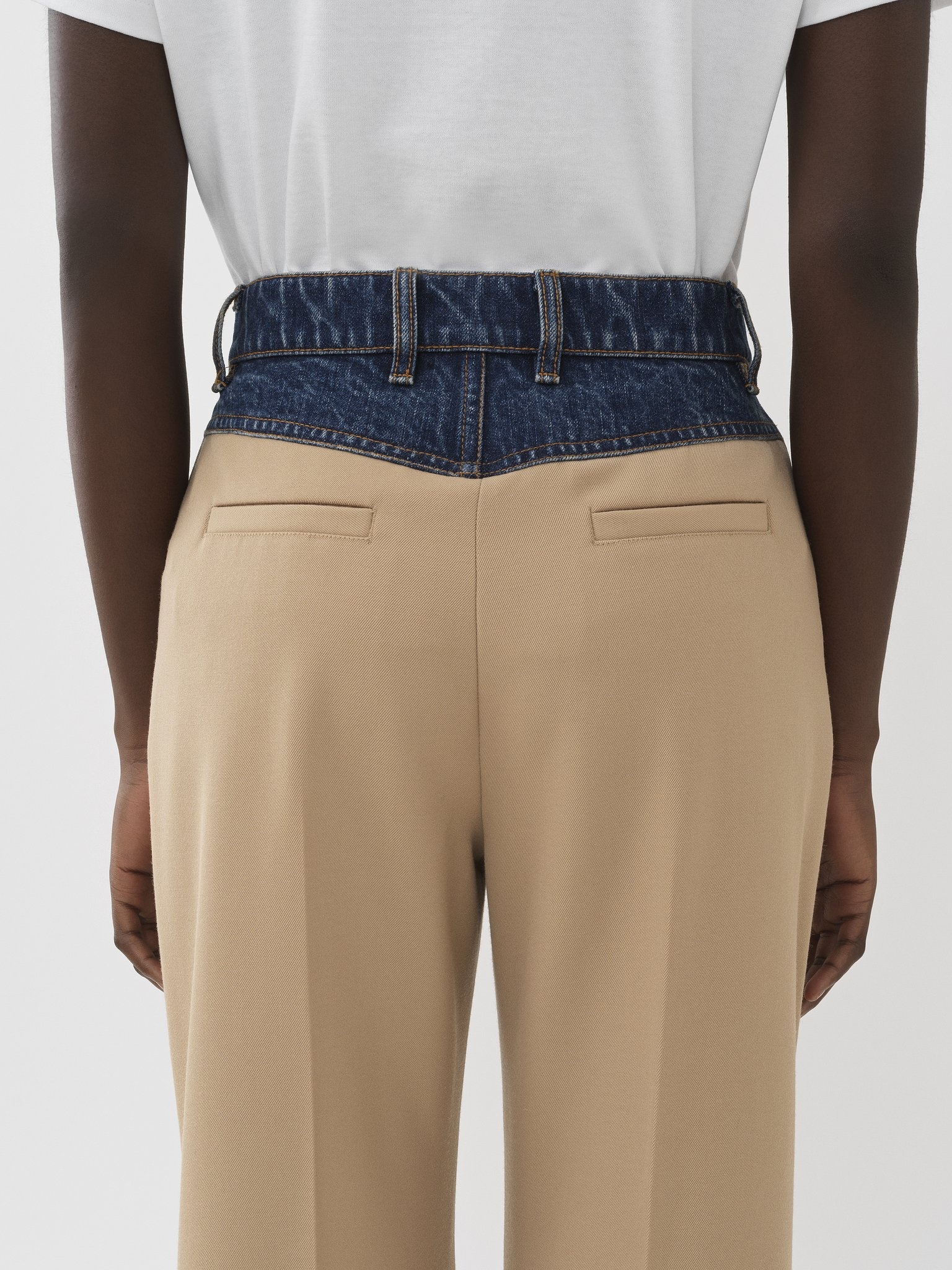 BIMATERIAL FLARE PANTS - 5