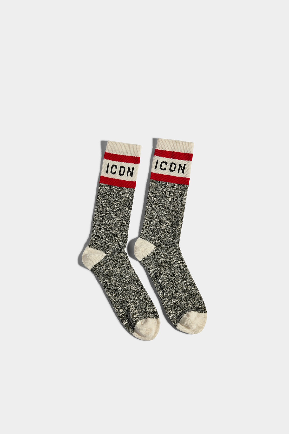 BLACK MOULINE MID-CREW SOCKS - 1