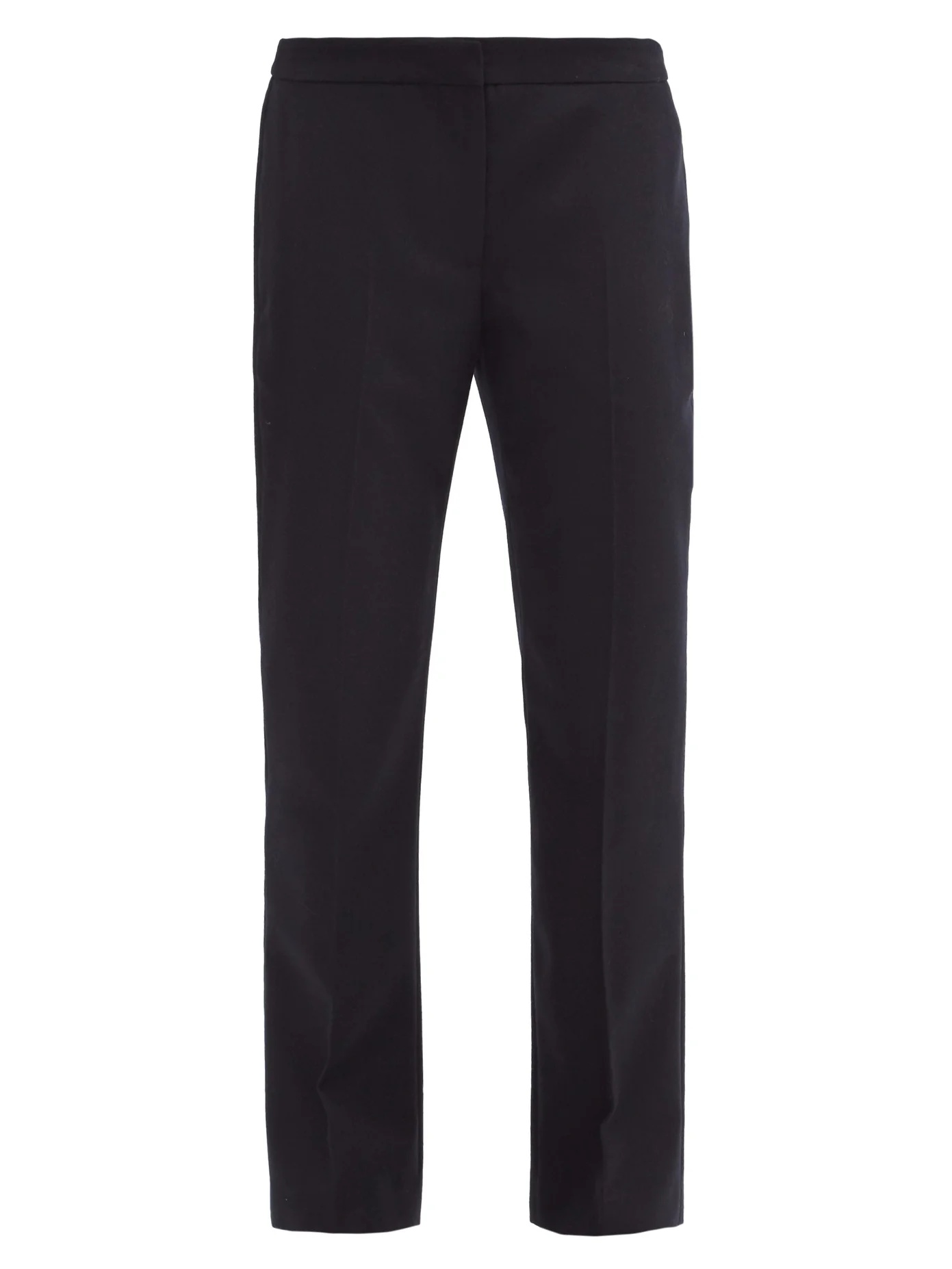 Tailored wool-flannel straight-leg trousers - 1