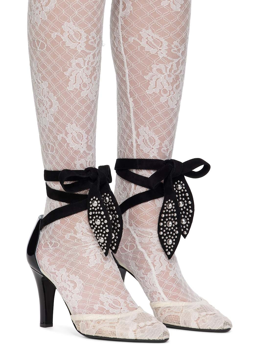 Off-White & Black Foliefoliage Heels - 4