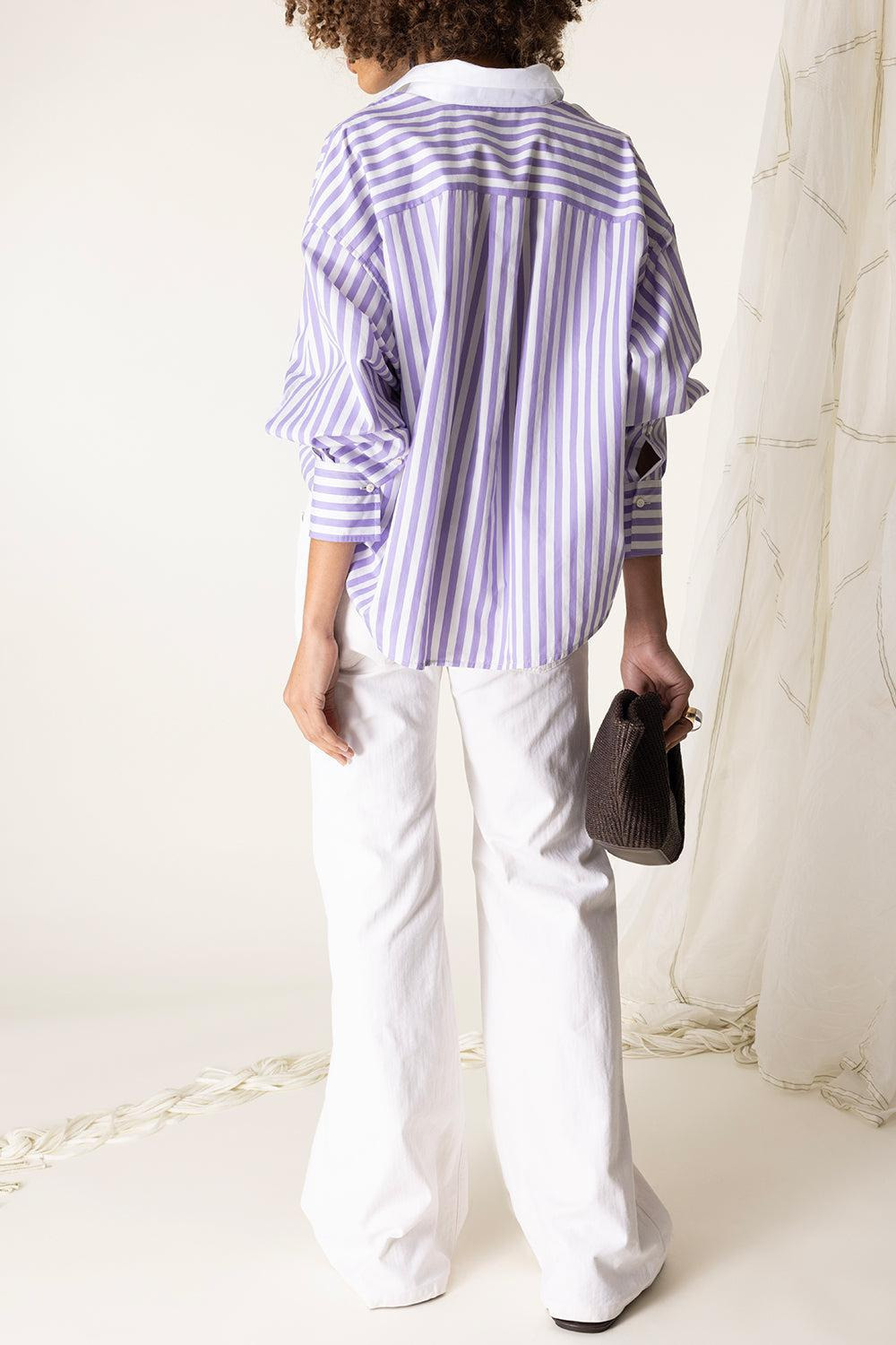 Striped Logo Shirt - Panama Lilac - 4