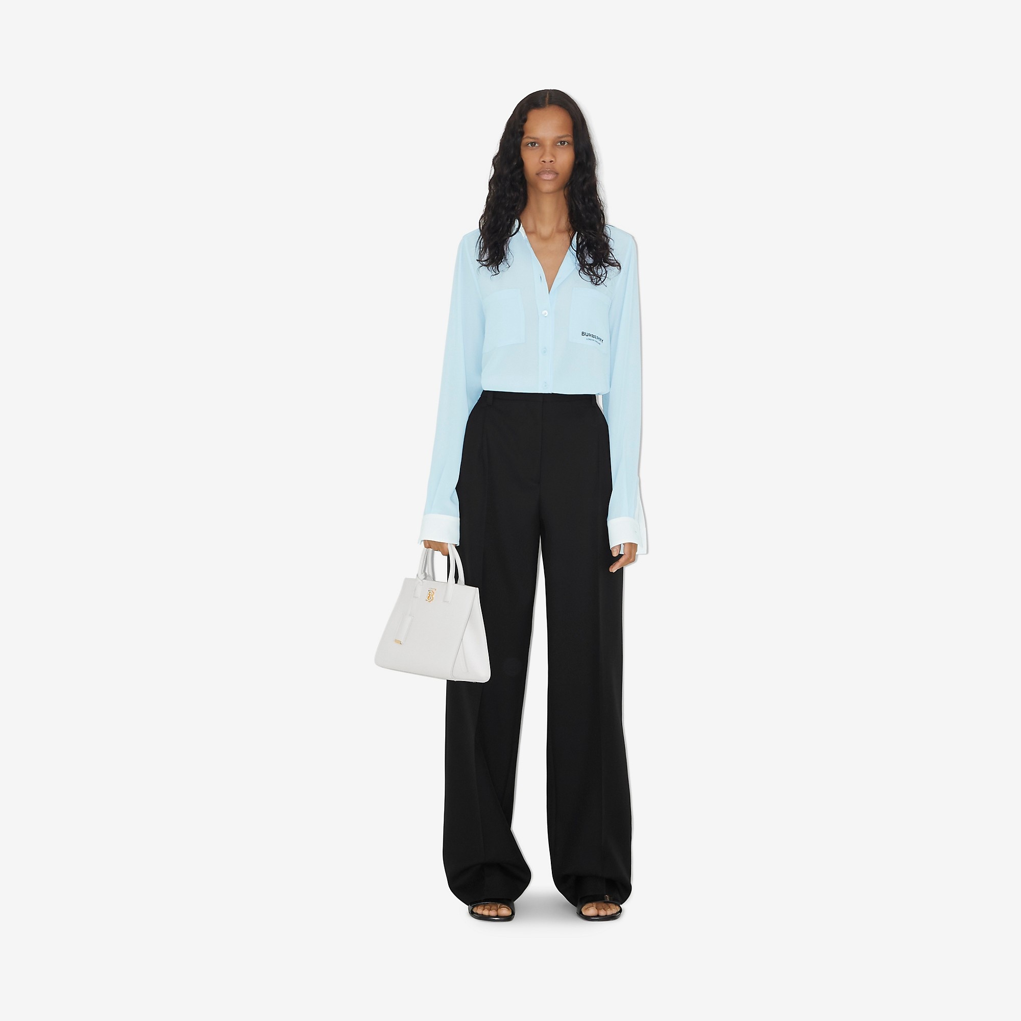 Contrast Trim Silk Shirt - 2