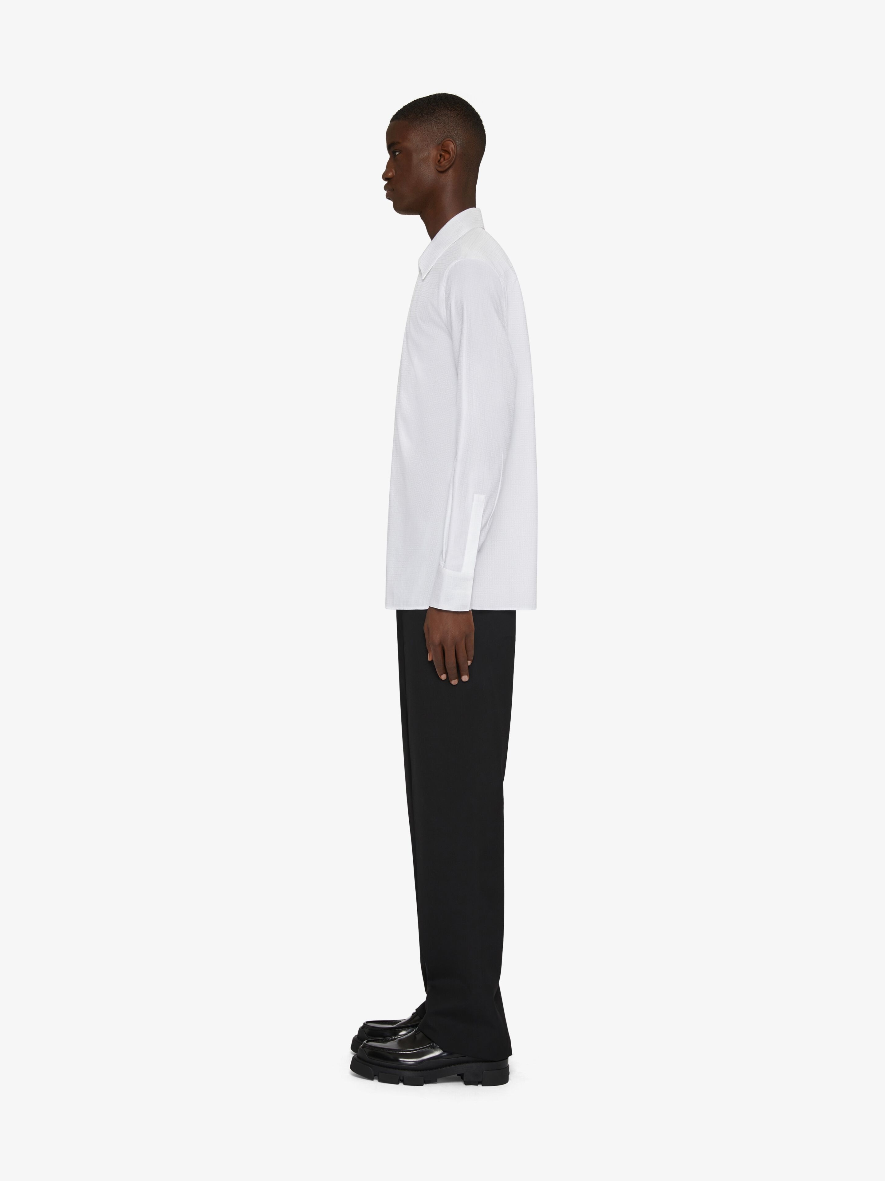 ZIPPED BOXY FIT SHIRT IN 4G JACQUARD - 3