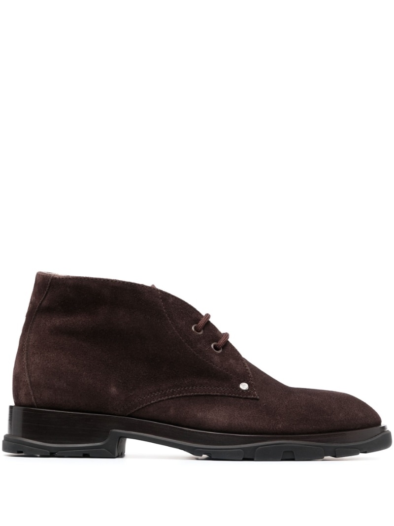 lace-up suede boots - 1