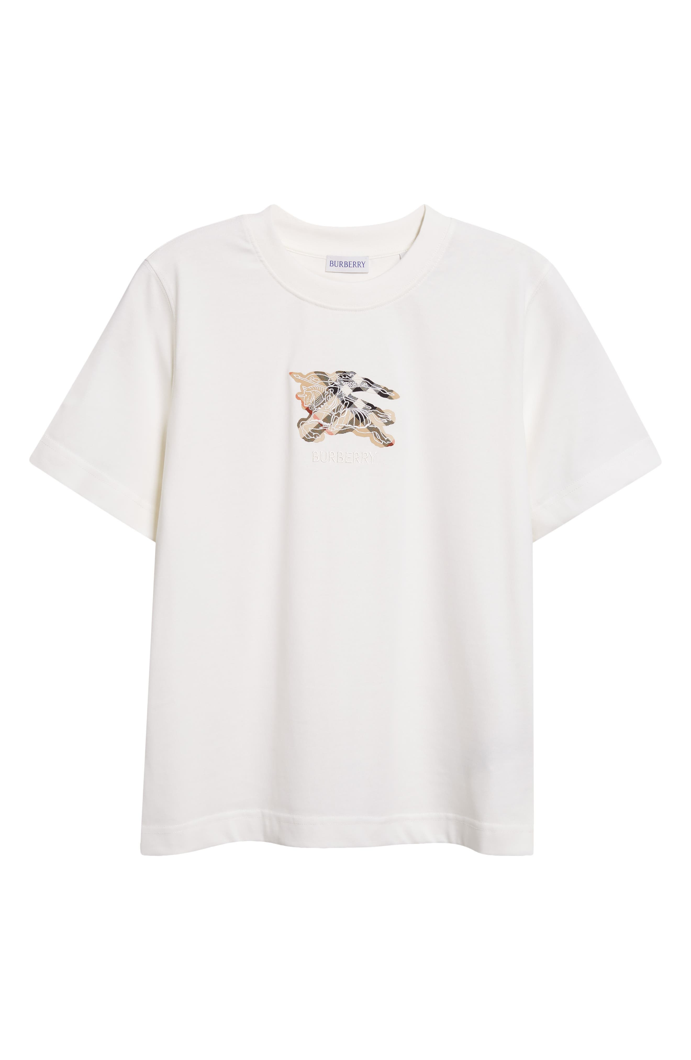 burberry Frankie Embroidered EKD Cotton T-Shirt in Chalk at Nordstrom - 5