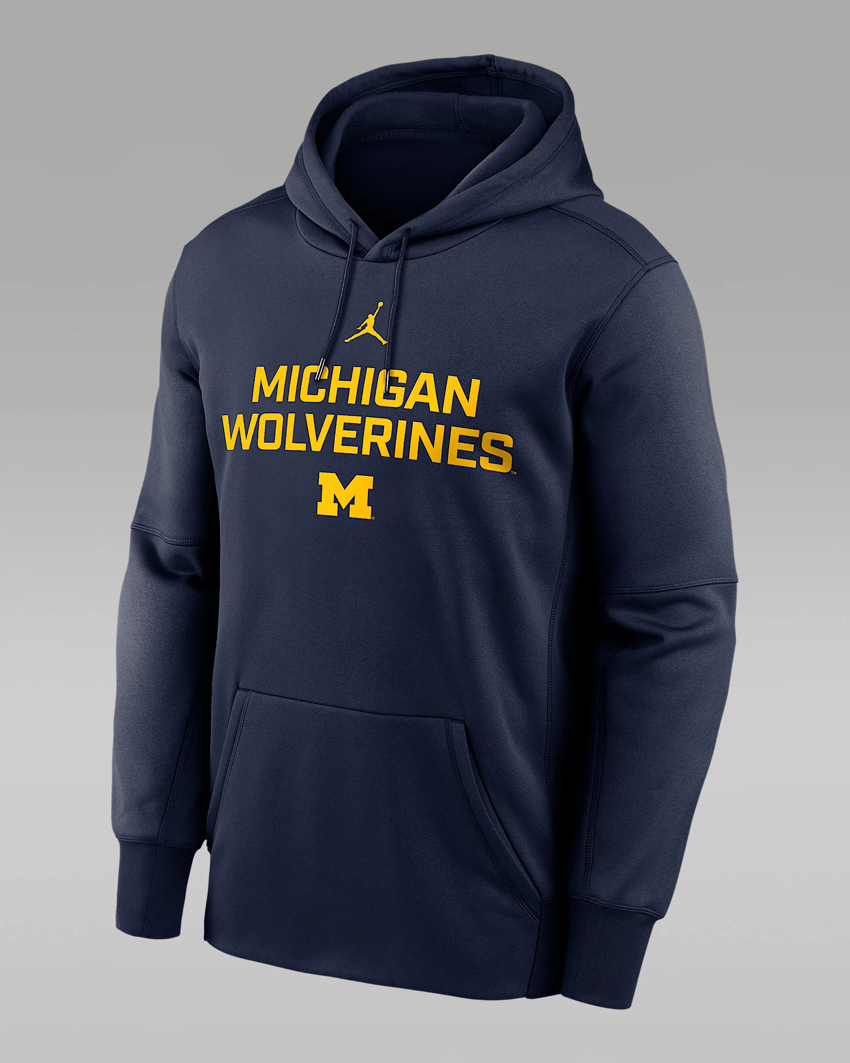 Michigan Team Stacked Men’s Nike Therma College Pullover Hoodie - 1