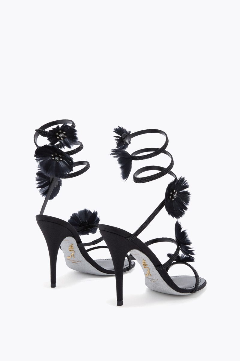 RENE CAOVILLA JOLENE BLACK SANDAL 100 outlook