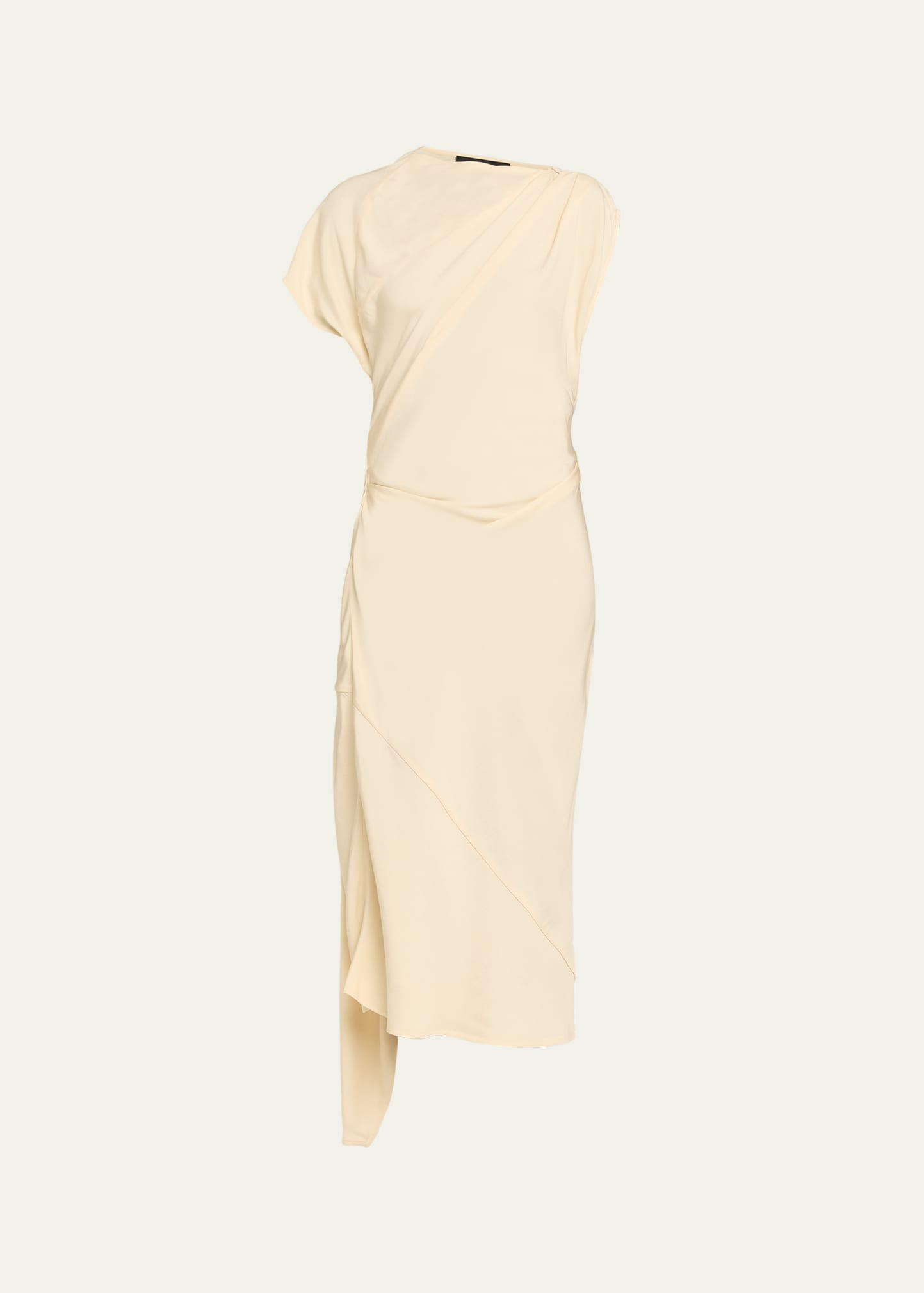 Hallie Hammered Viscose Draped Midi Dress - 1