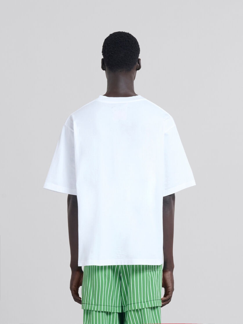 WHITE ORGANIC JERSEY RELAXED-FIT T-SHIRT WITH PRINT - 3