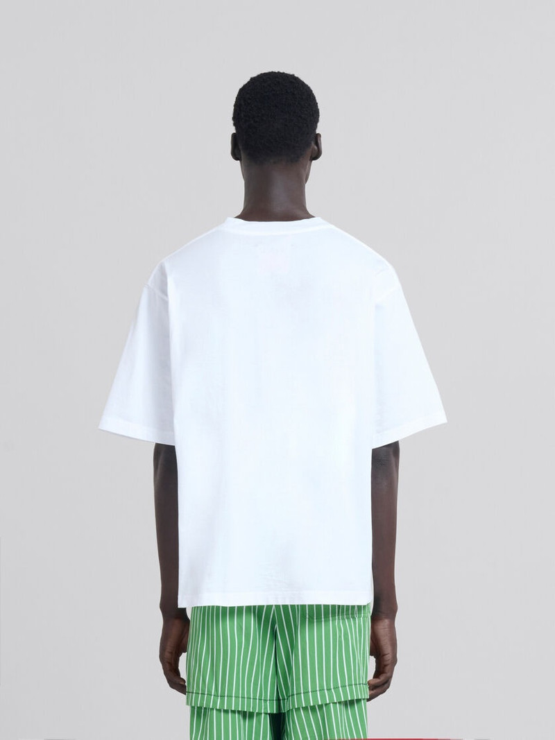 WHITE ORGANIC JERSEY RELAXED-FIT T-SHIRT WITH PRINT 3