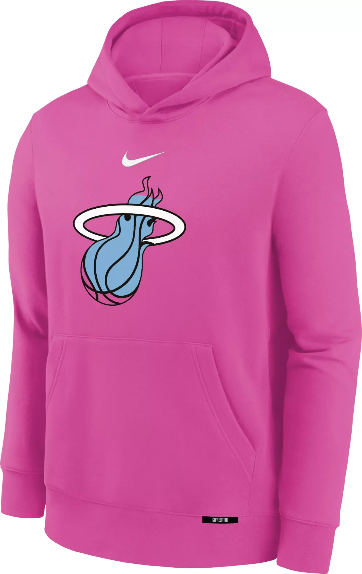 Nike Youth 2025-26 City Edition Miami Heat Club Logo Hoodie - 1