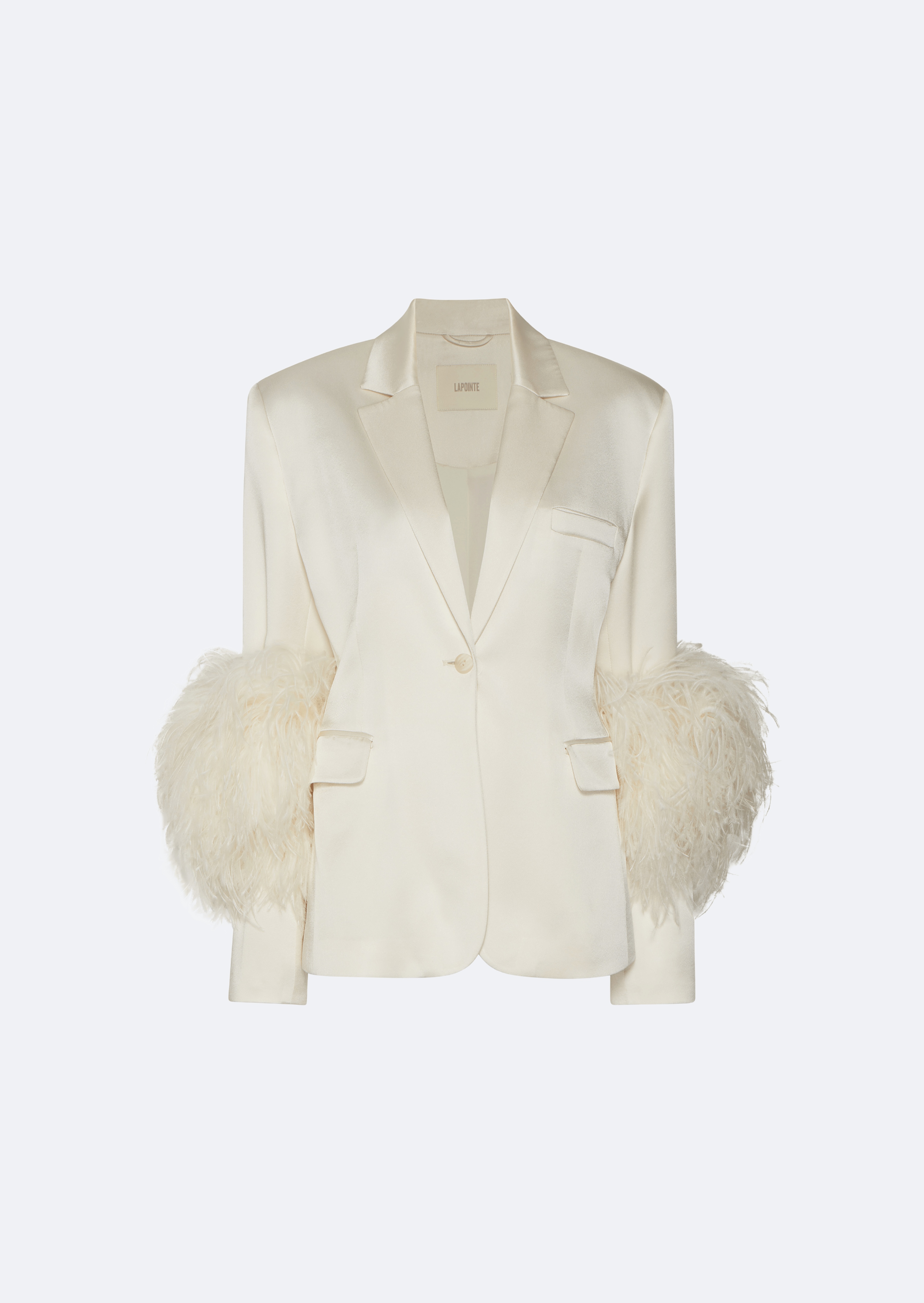 Satin Blazer With Feathers - 1