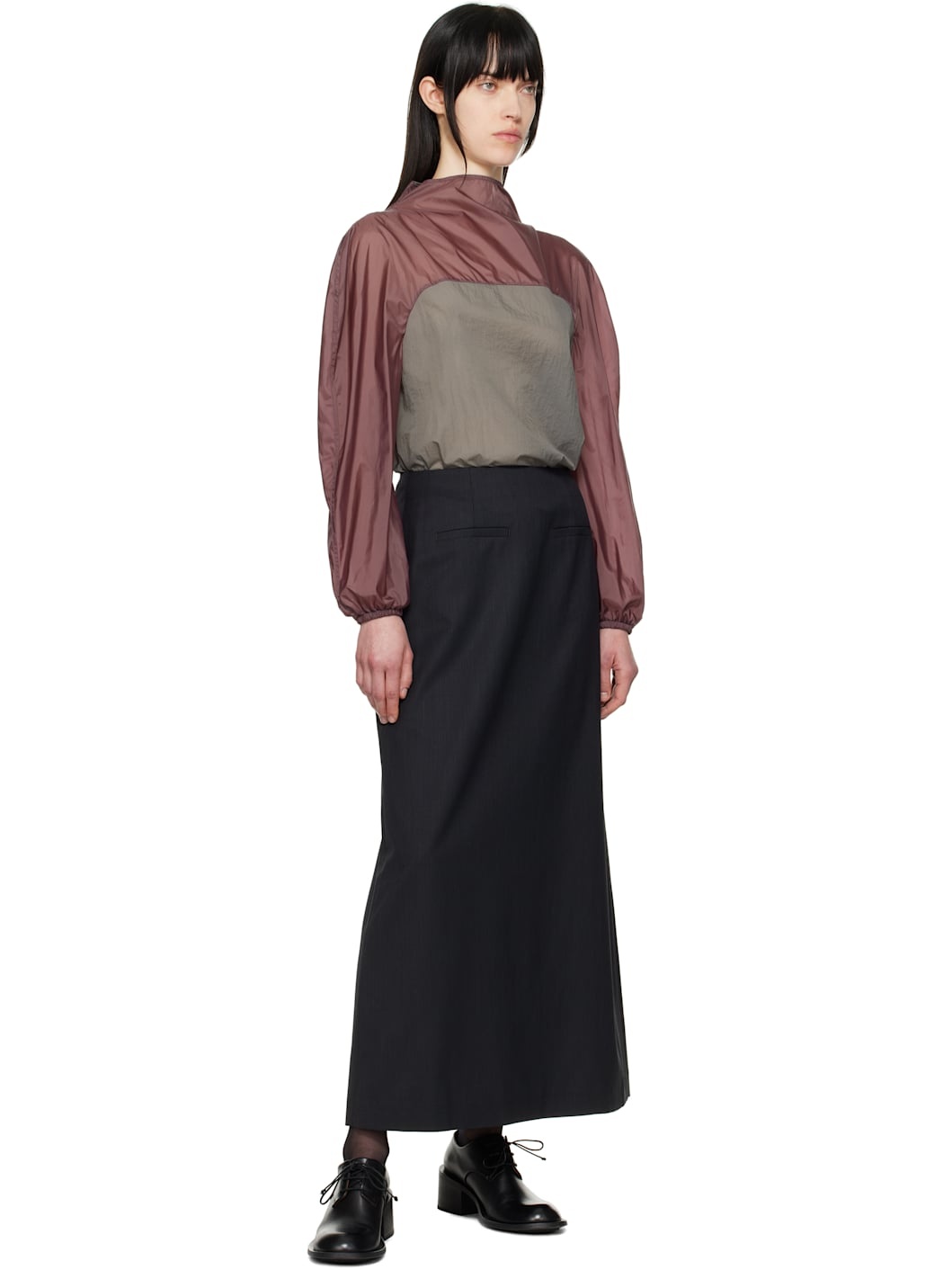 Black Stripe Maxi Skirt - 4