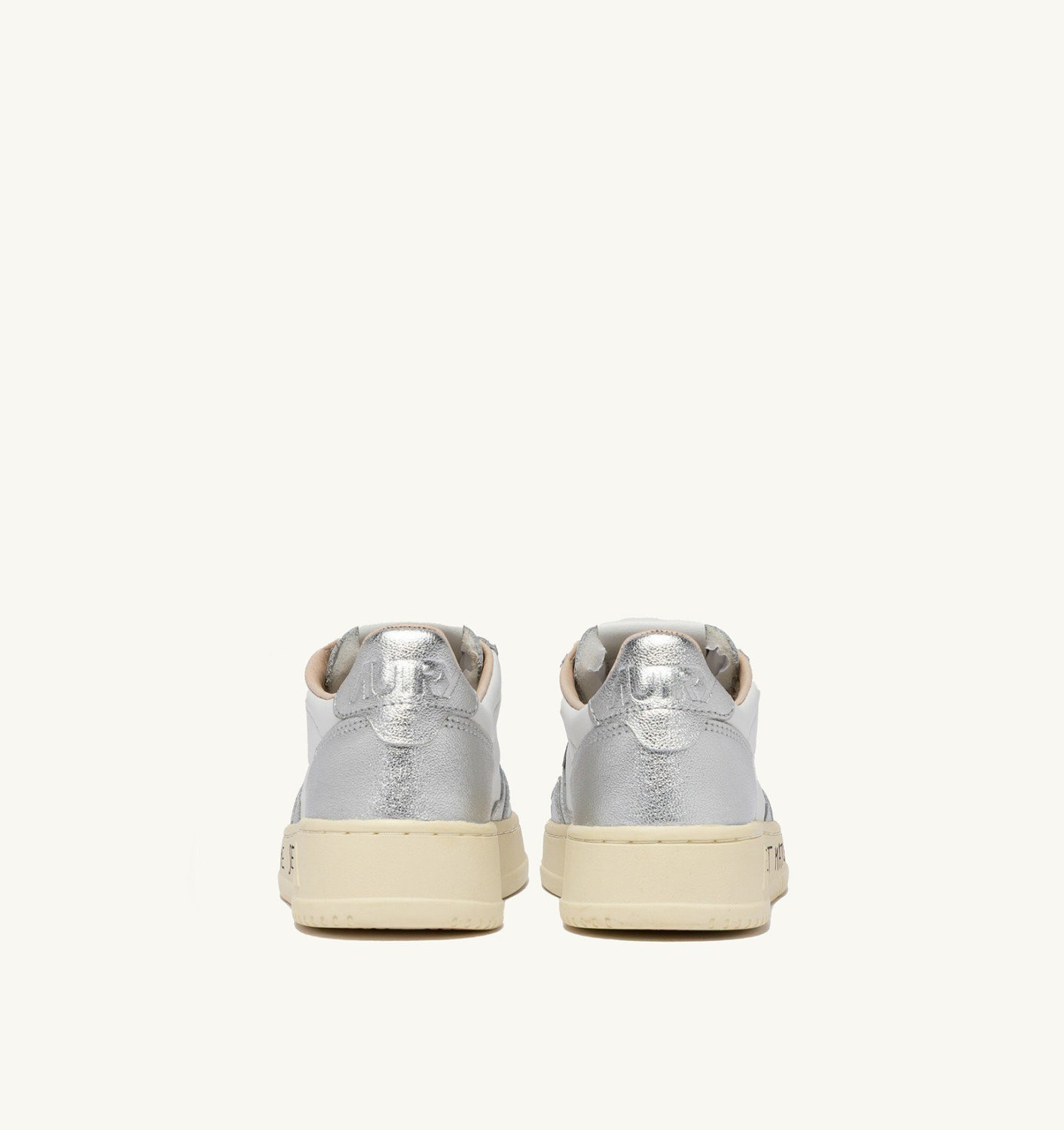 MEDALIST LOW SNEAKERS IN WHITE AND SILVER LEATHER WITH LETTERING - 3