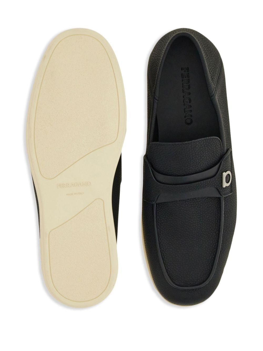 Gancini-plaque leather loafers - 5