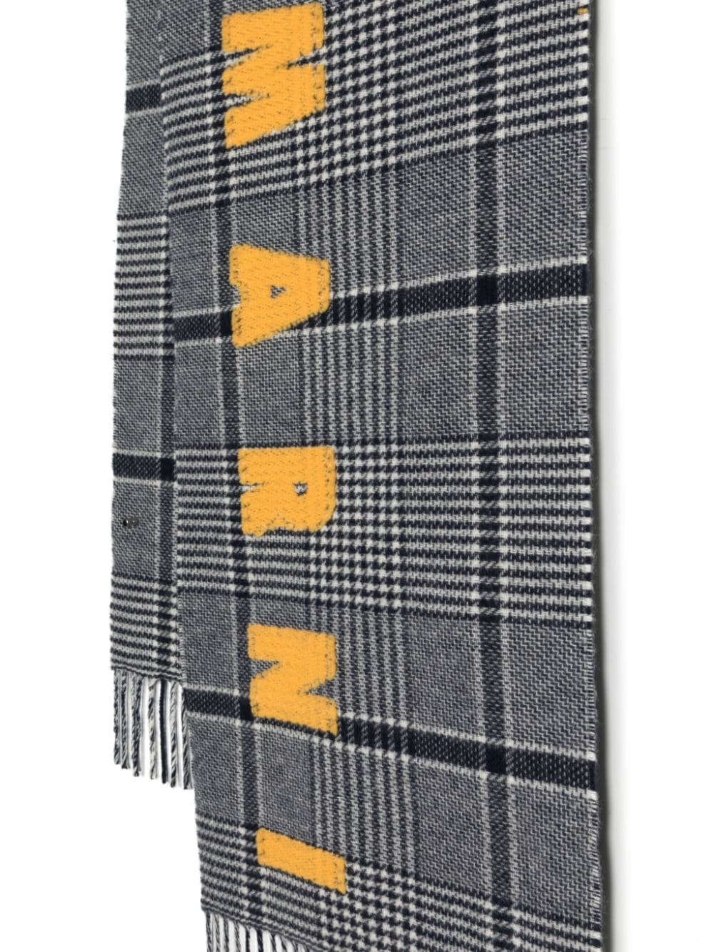 logo-embroidered plaid scarf - 2