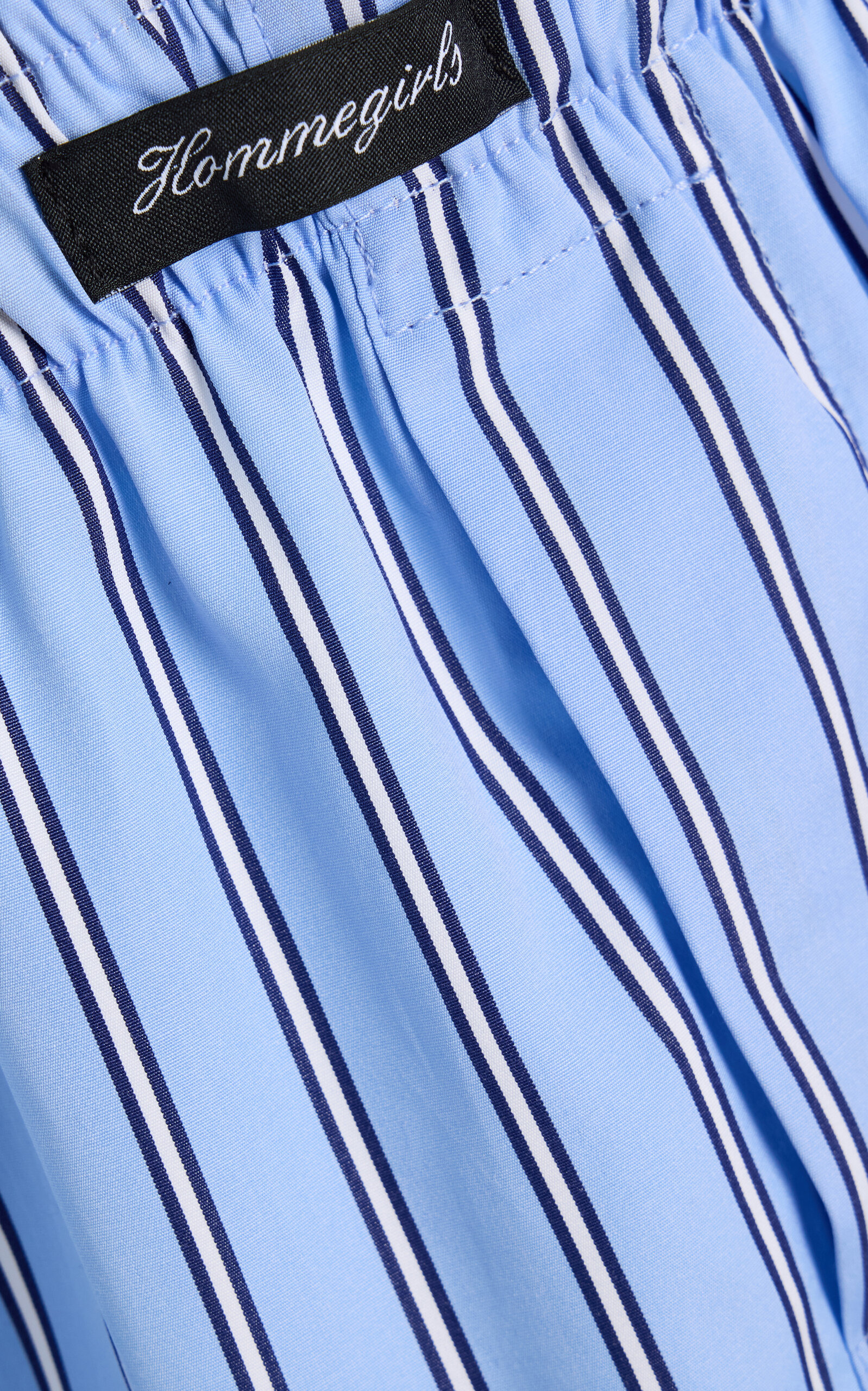 Striped Cotton Mini Boxer Skirt blue - 5
