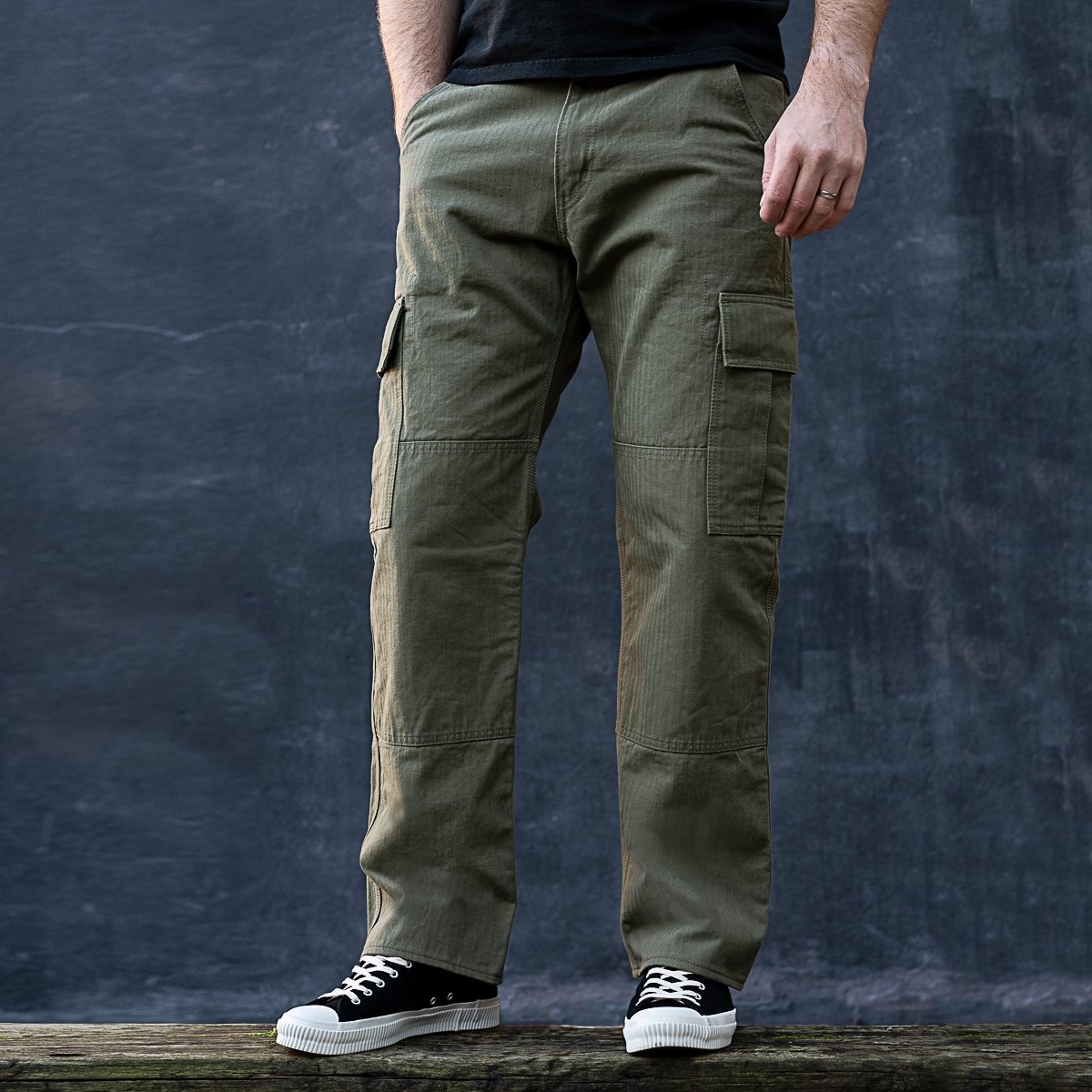 IH-733-ODG 11oz Herringbone Cargo - Olive Drab Green - 4