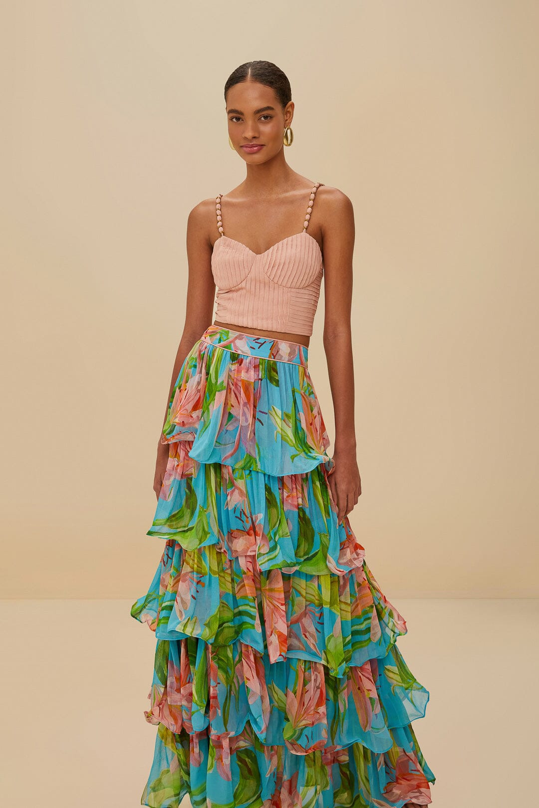 Blue Lily Bloom Maxi Skirt - 3
