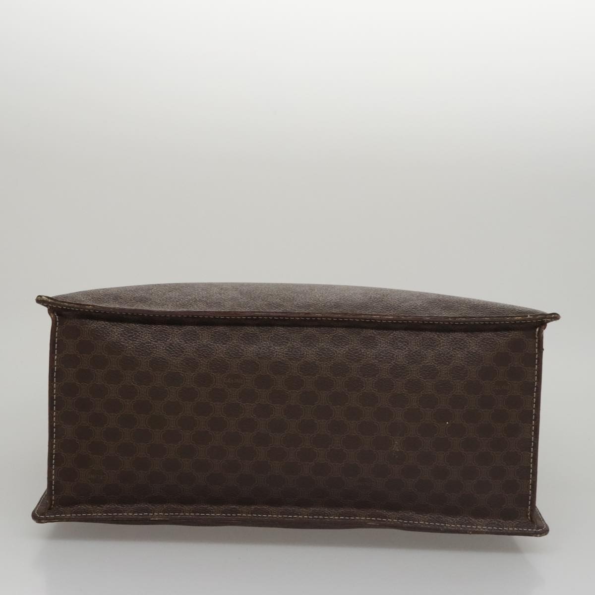 CELINE Macadam Canvas Hand Bag Pvc Leather Brown Gold - 7