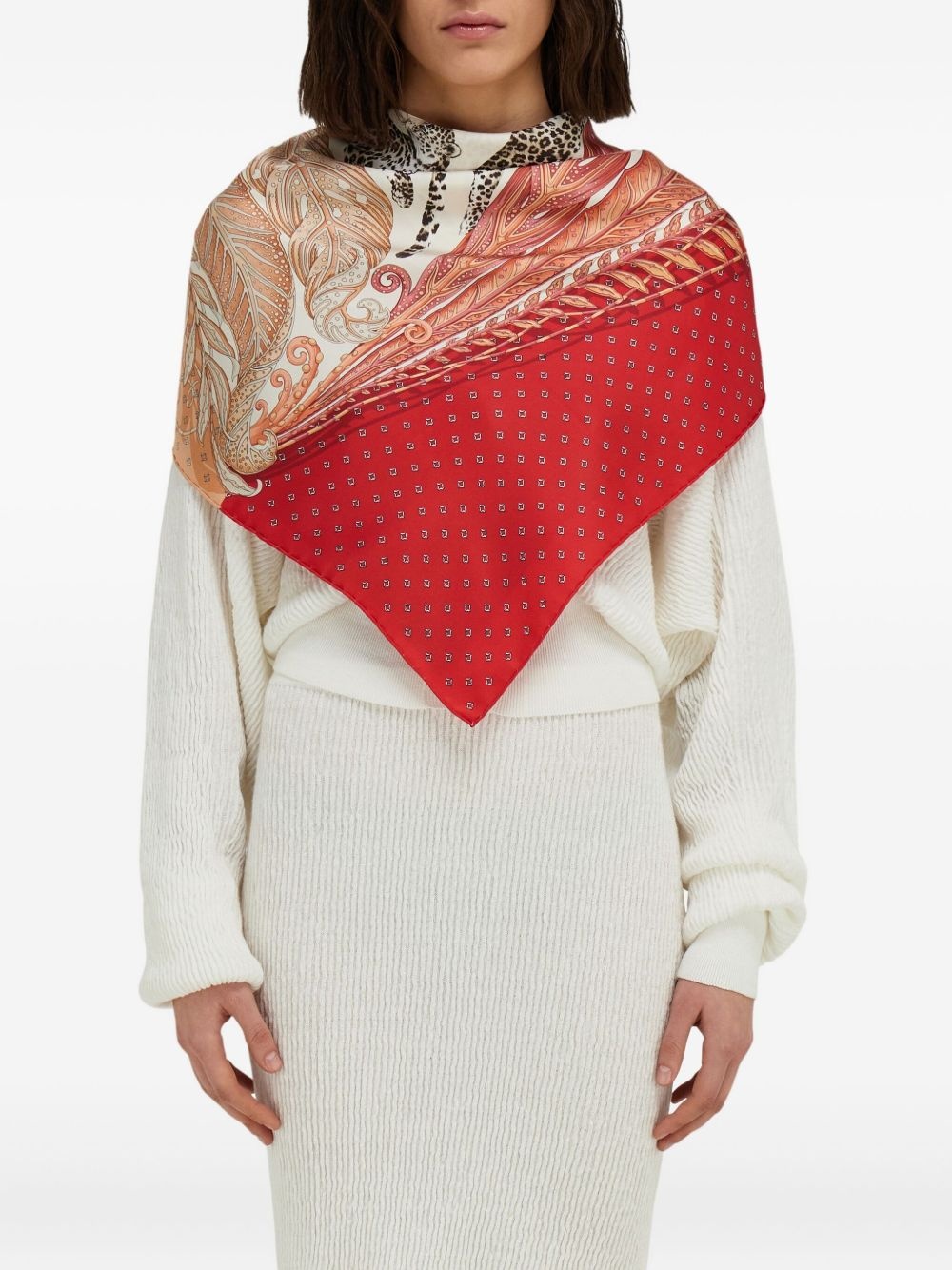 Madras-print silk foulard - 3