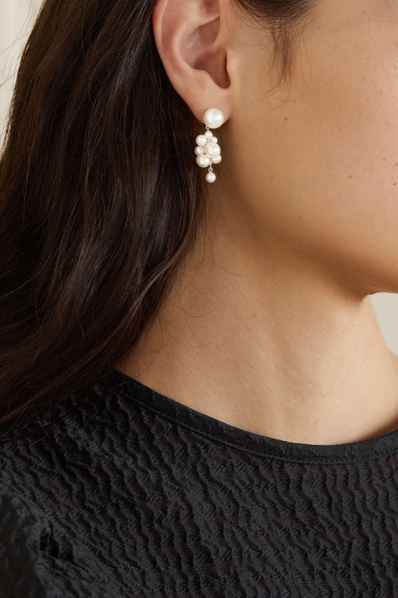 Botticelli 14-karat gold pearl earrings - 5