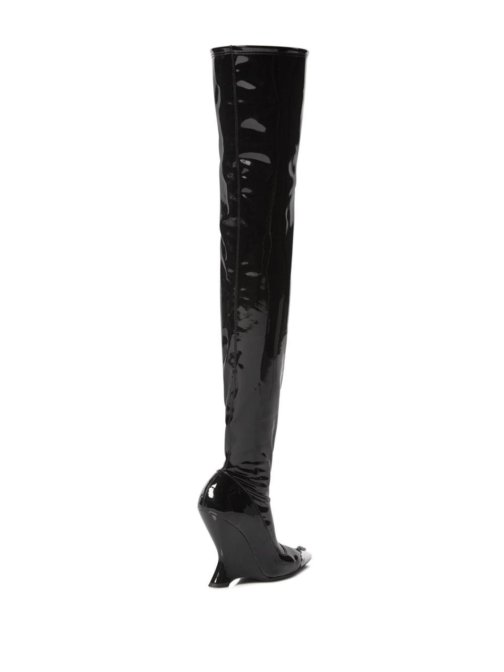 patent-leather over-knee boots - 3