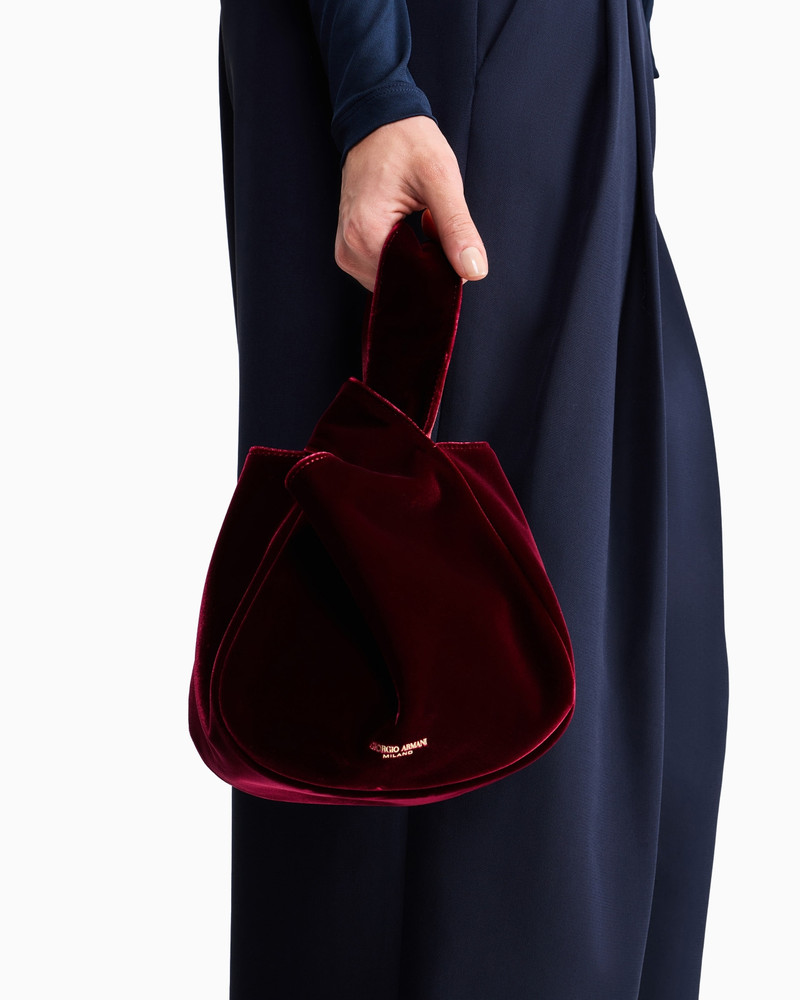 SCULPTURAL VELVET HANDBAG WITH KNOTTED HANDLE 6