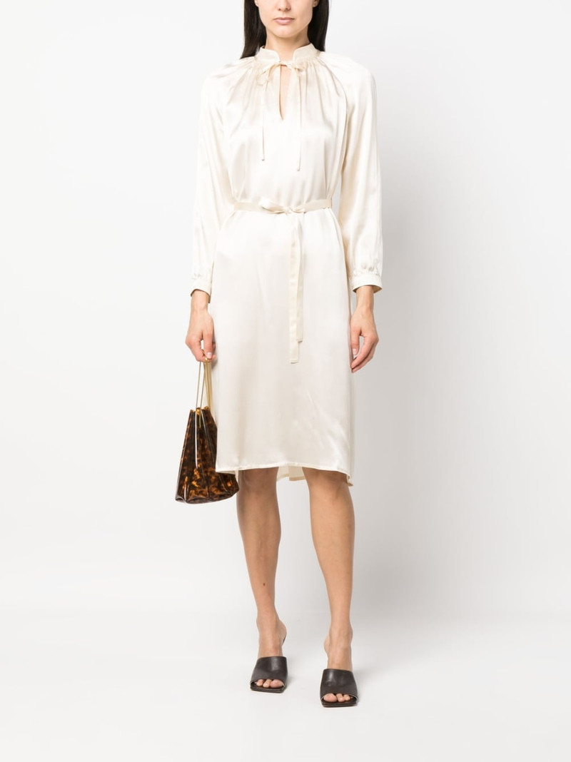 Yves Salomon long-sleeve wraparound silk dress outlook