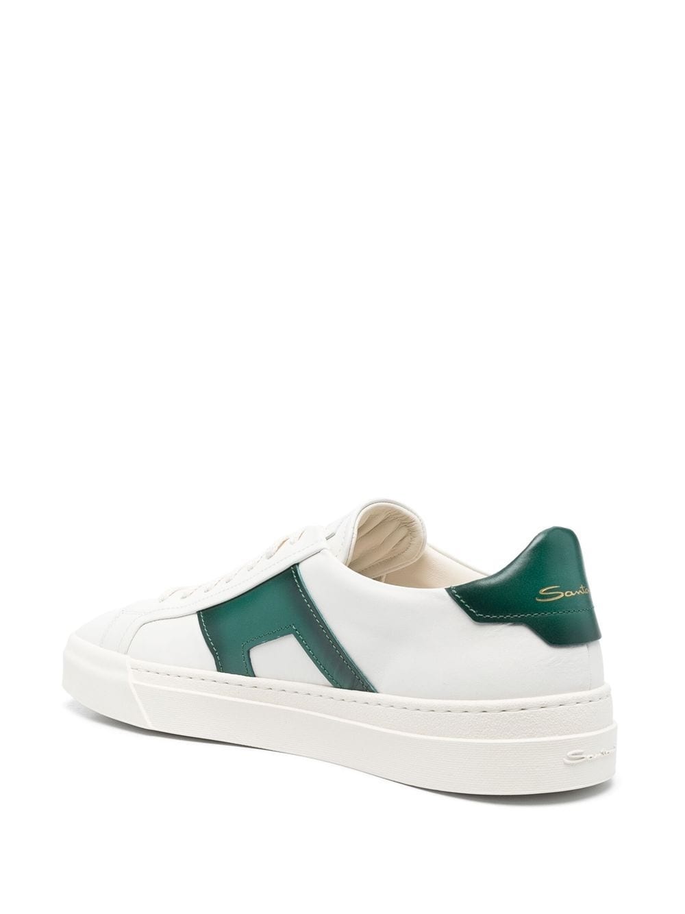 logo-detail low-top leather sneakers - 3