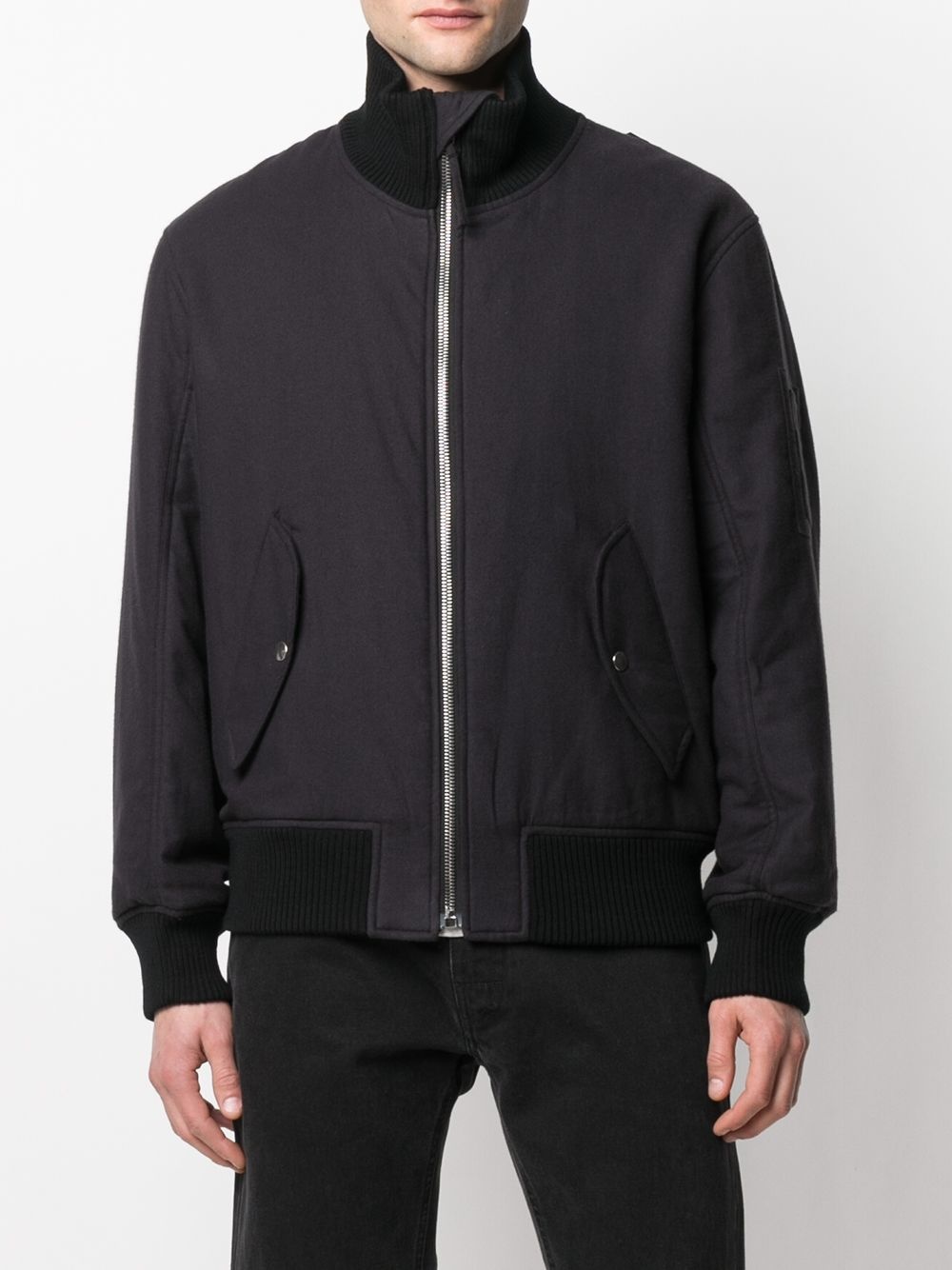 strapped high-neck bomber jacket - 3