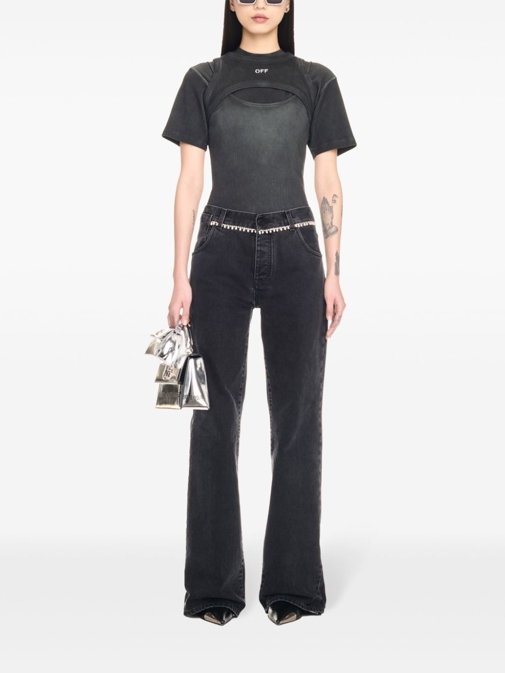 belted wide jeans - 2