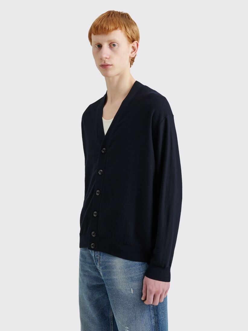 LEMAIRE RELAXED TWISTED CARDIGAN DARK NAVY - 2