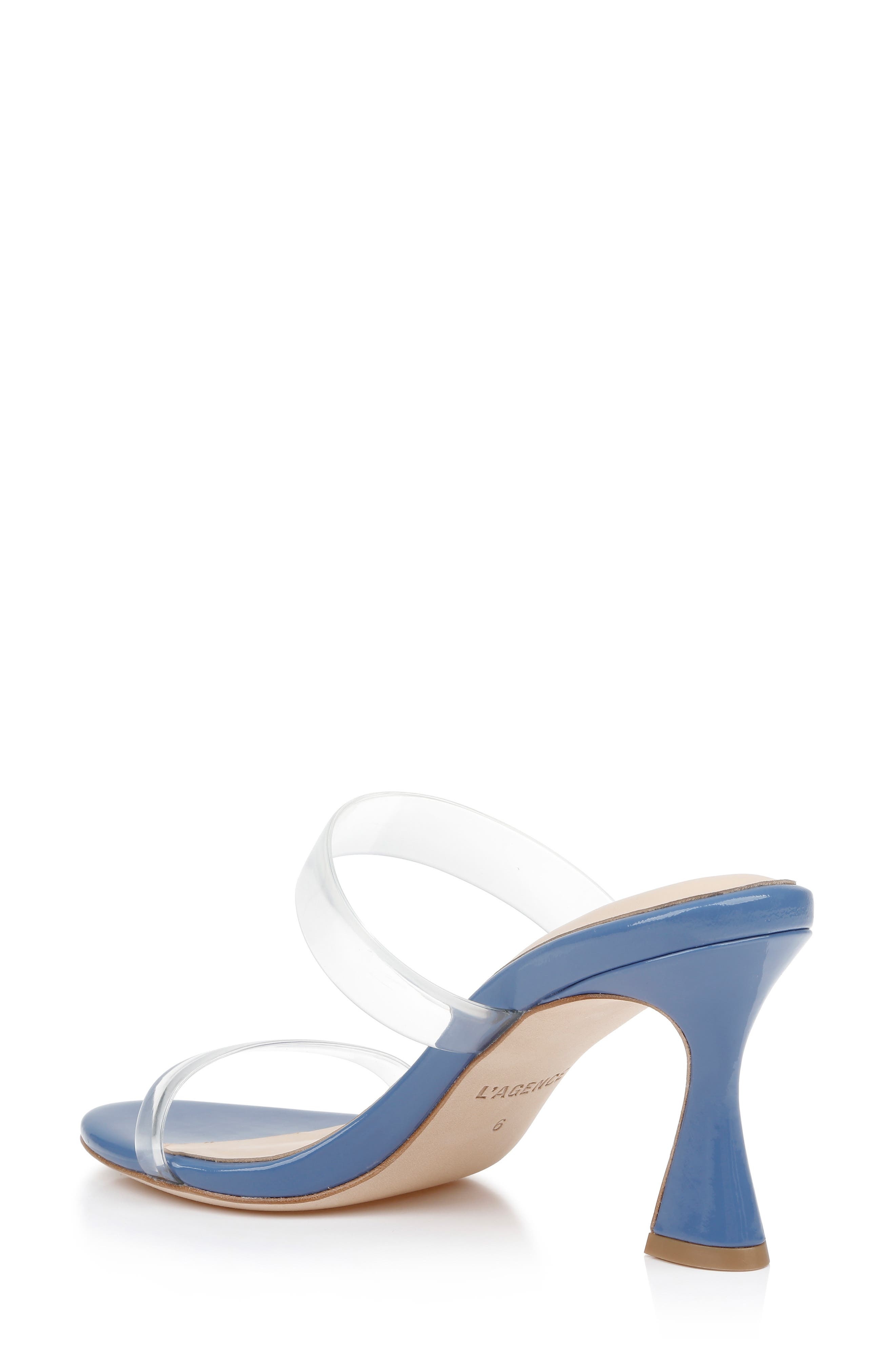 L'AGENCE Idalie Slide Sandal in Blue Vinyl at Nordstrom - 2