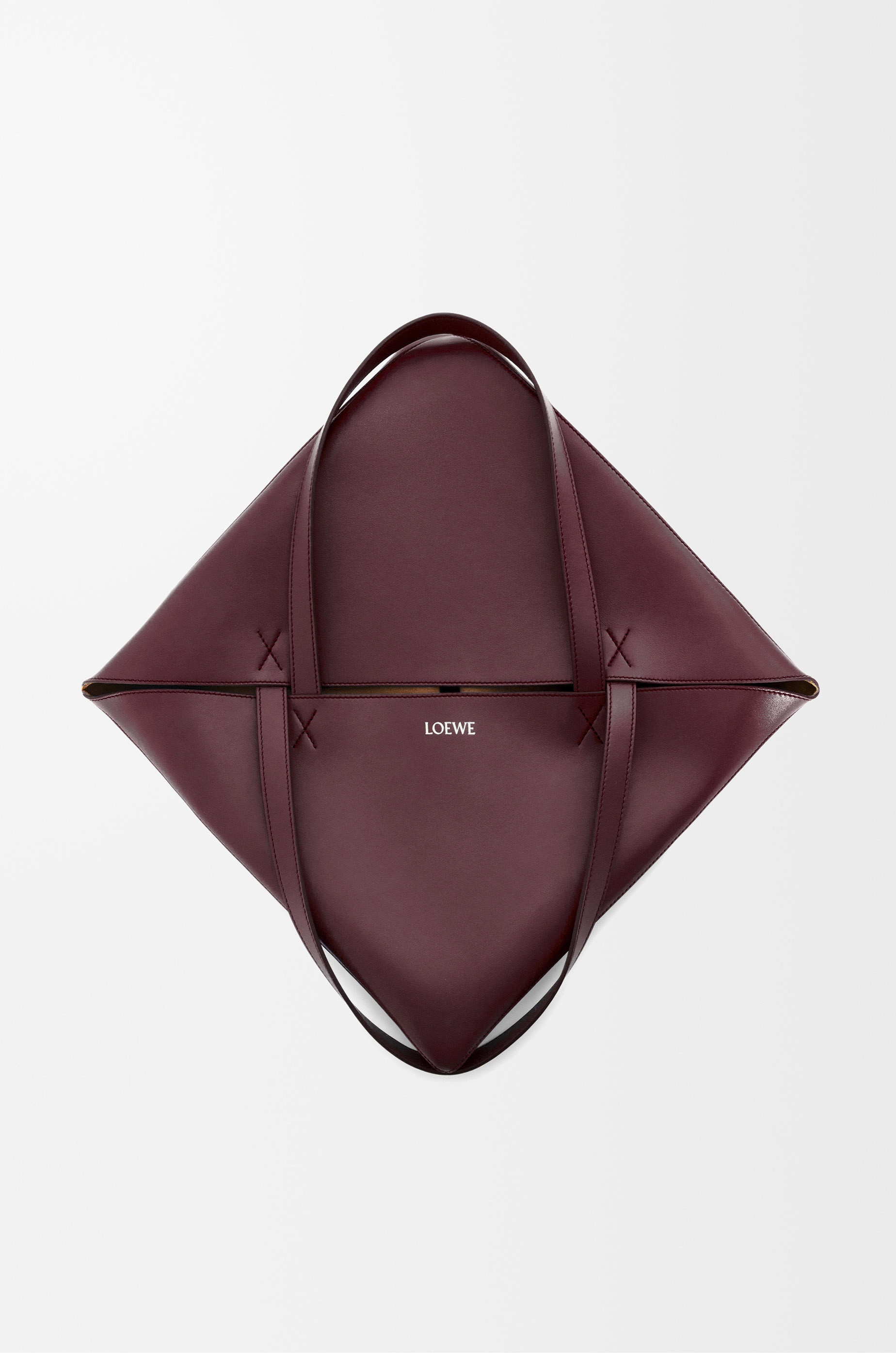 XL Puzzle Fold Tote in shiny calfskin - 8